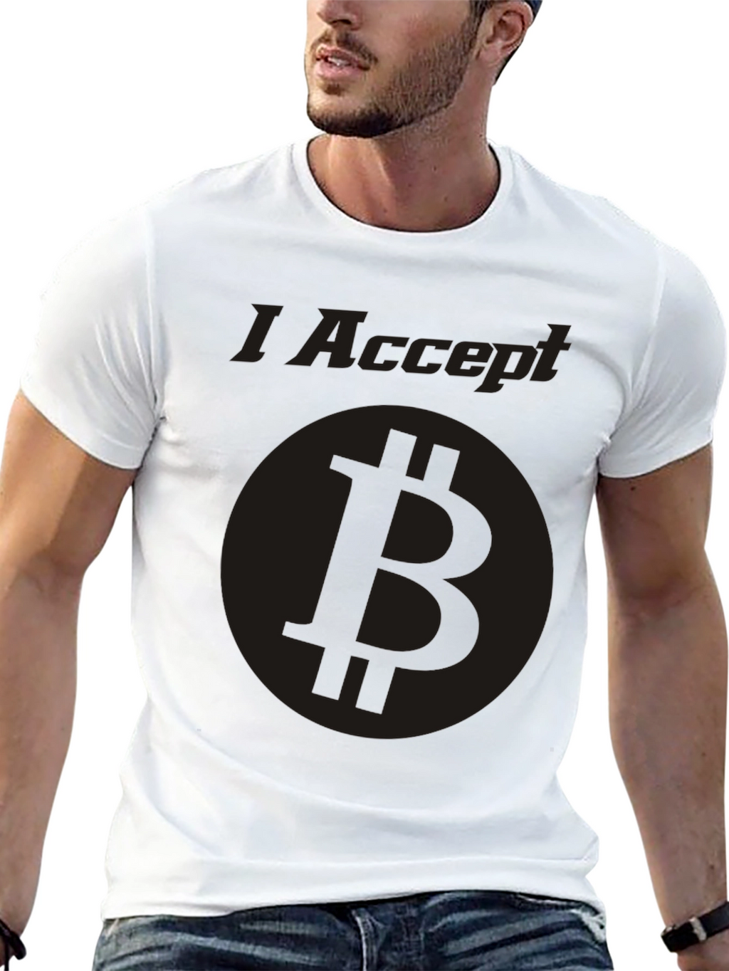 I Accept Bitcoin Black T-Shirt