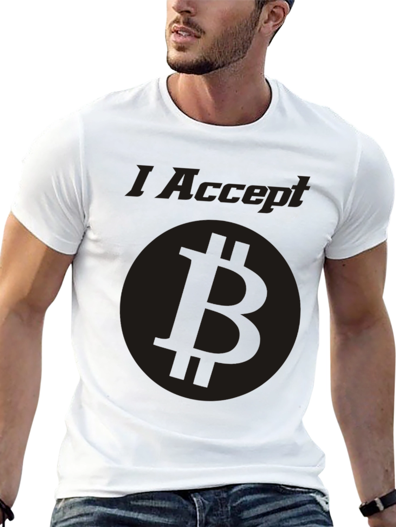 I Accept Bitcoin Black T-Shirt