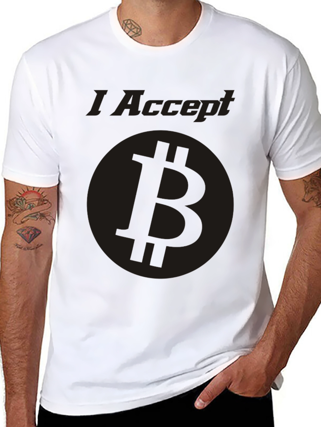 I Accept Bitcoin Black T-Shirt