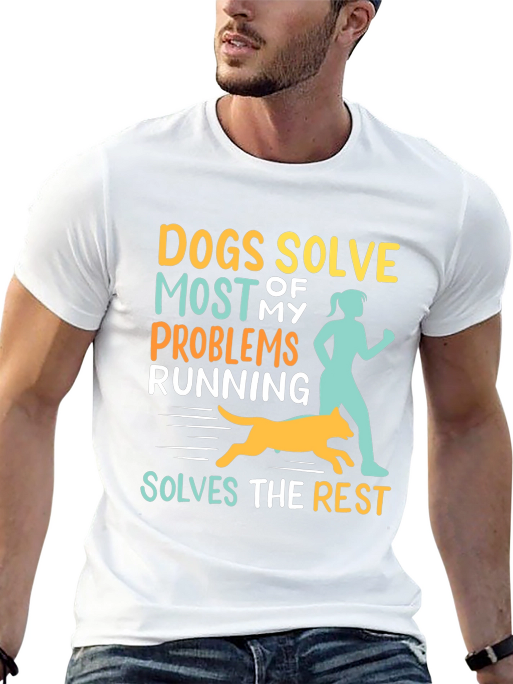 Dogs Solve Most Problems Funny Running T-Shirt