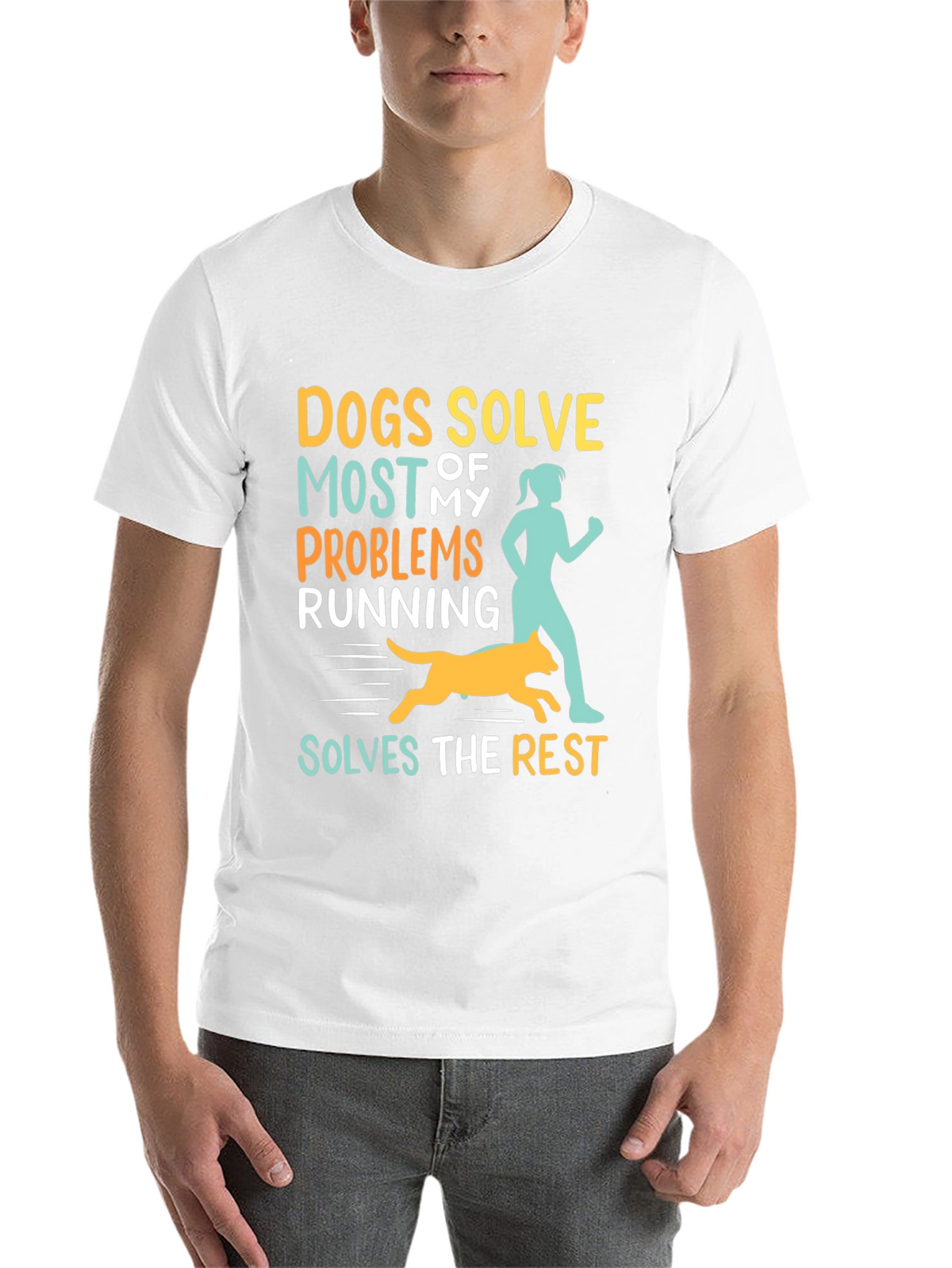Dogs Solve Most Problems Funny Running T-Shirt