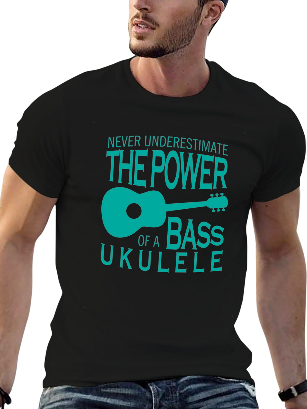 Bass Ukulele Power T-Shirt - Cool Musician Tee