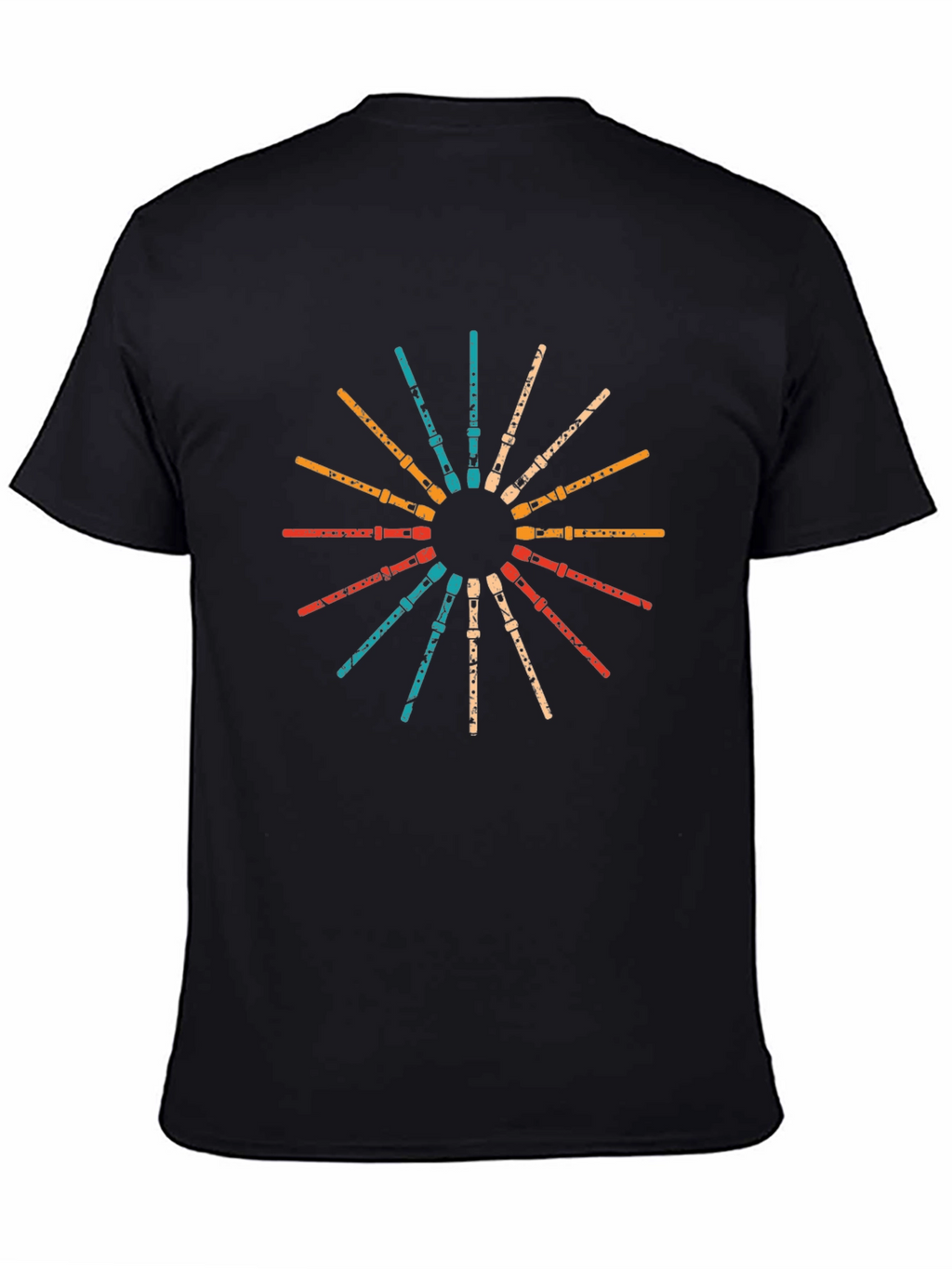 Retro Flute Music Lover Graphic T-Shirt