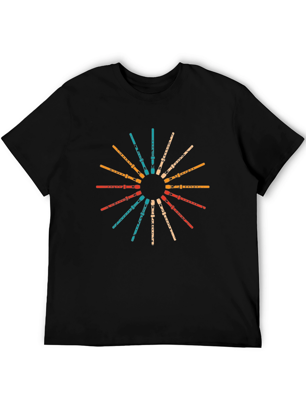 Retro Flute Music Lover Graphic T-Shirt