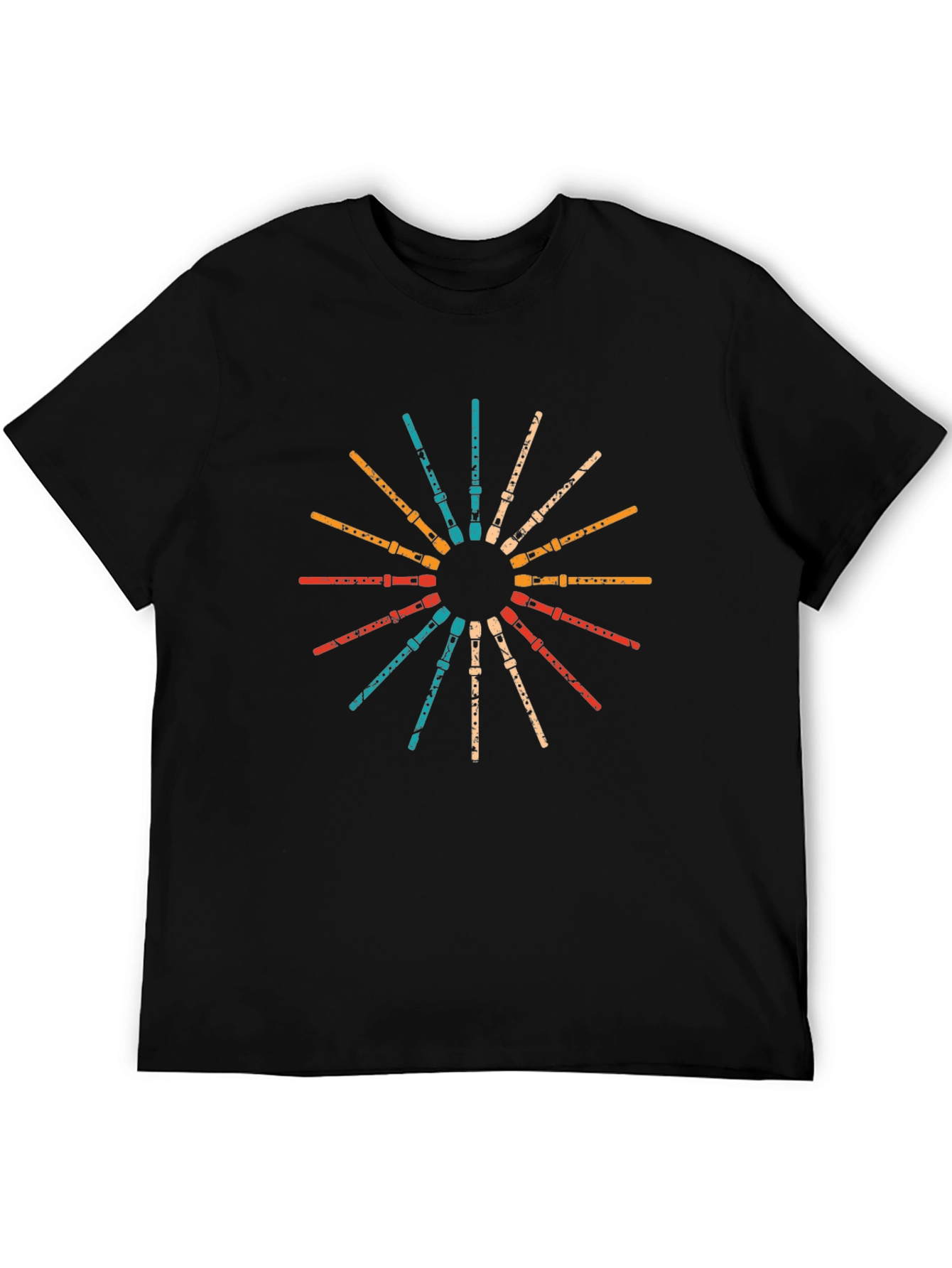 Retro Flute Music Lover Graphic T-Shirt