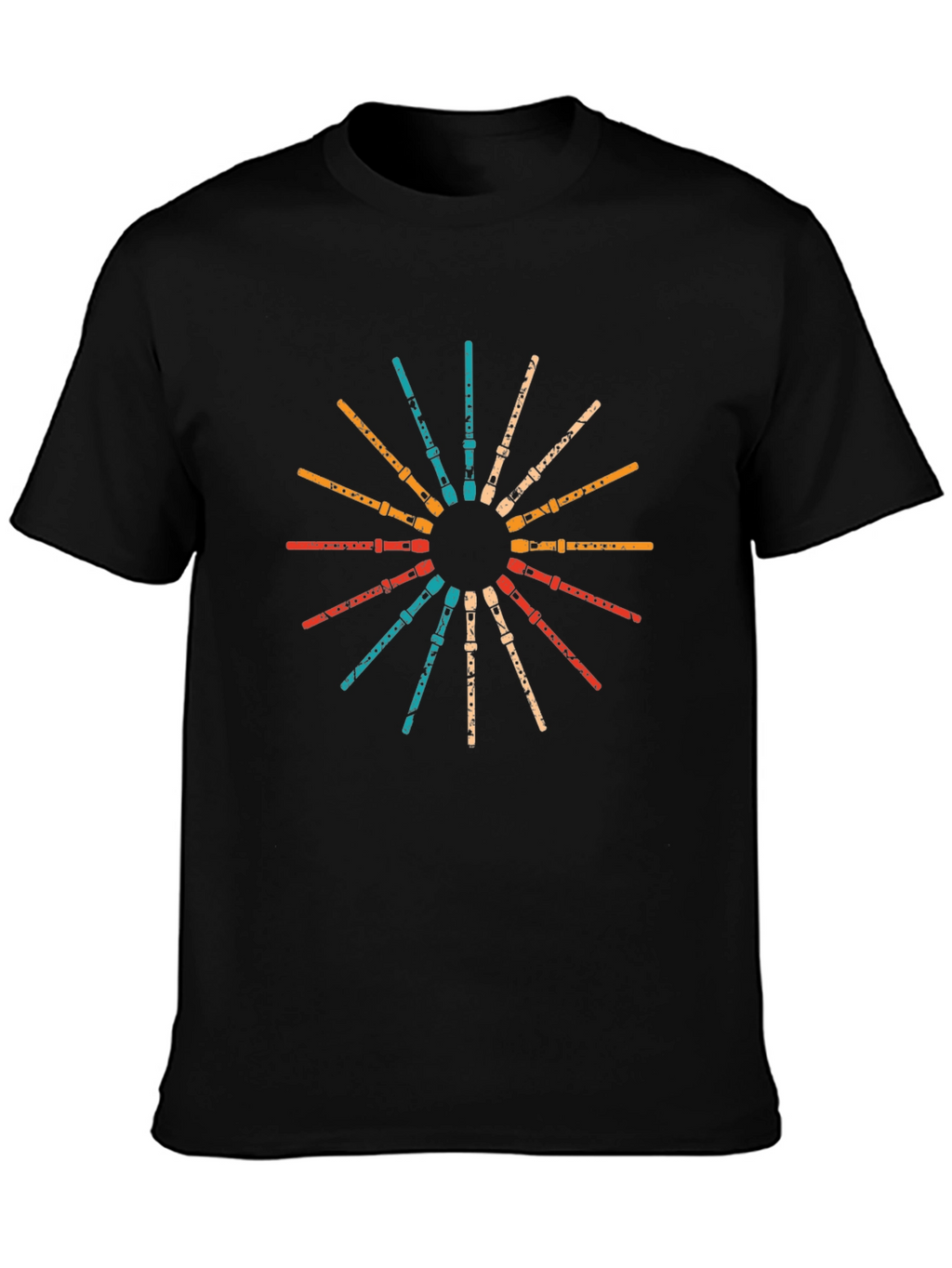 Retro Flute Music Lover Graphic T-Shirt