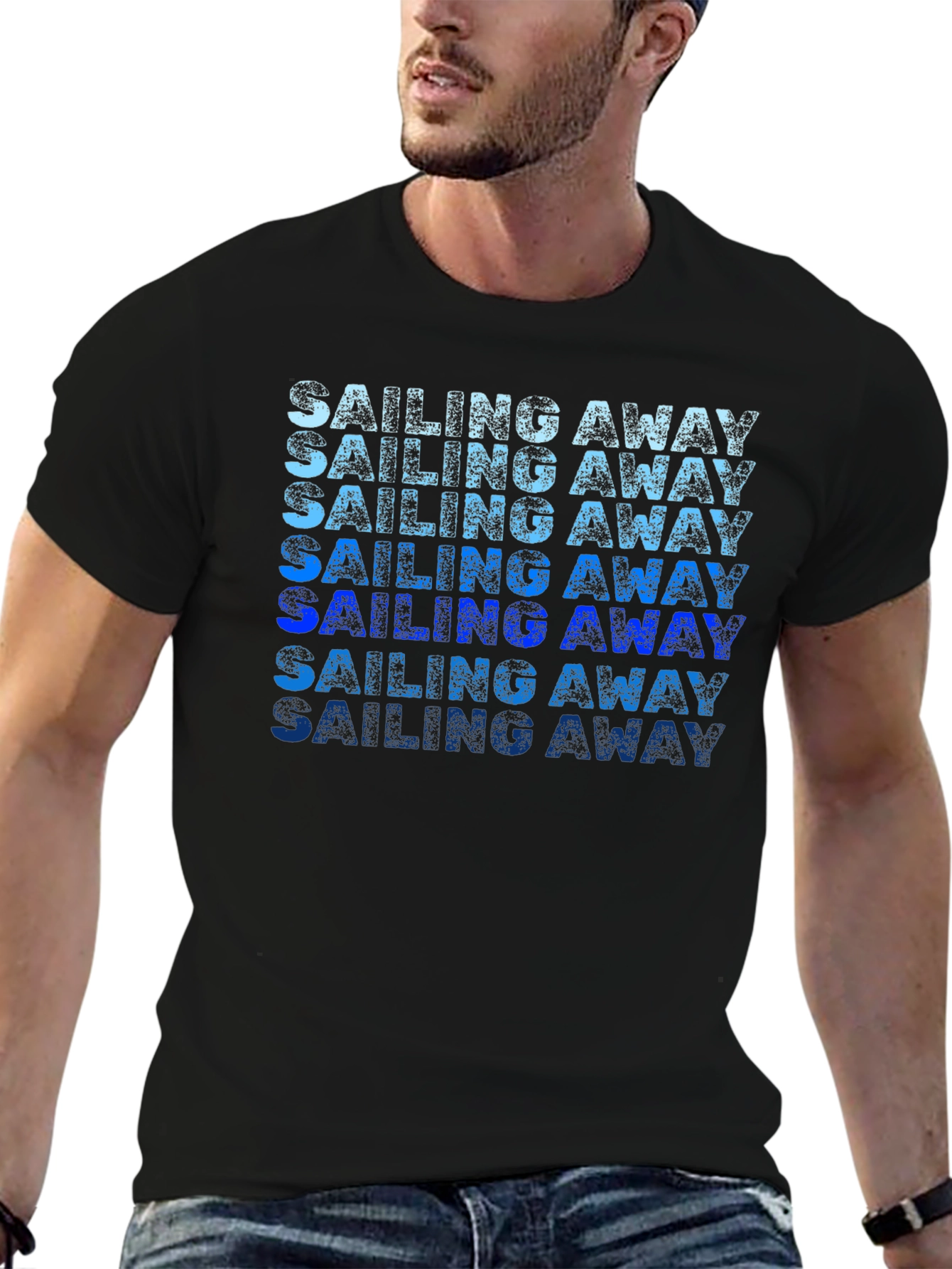 Sailing Away Gradient Graphic Tee - Classic Comfort