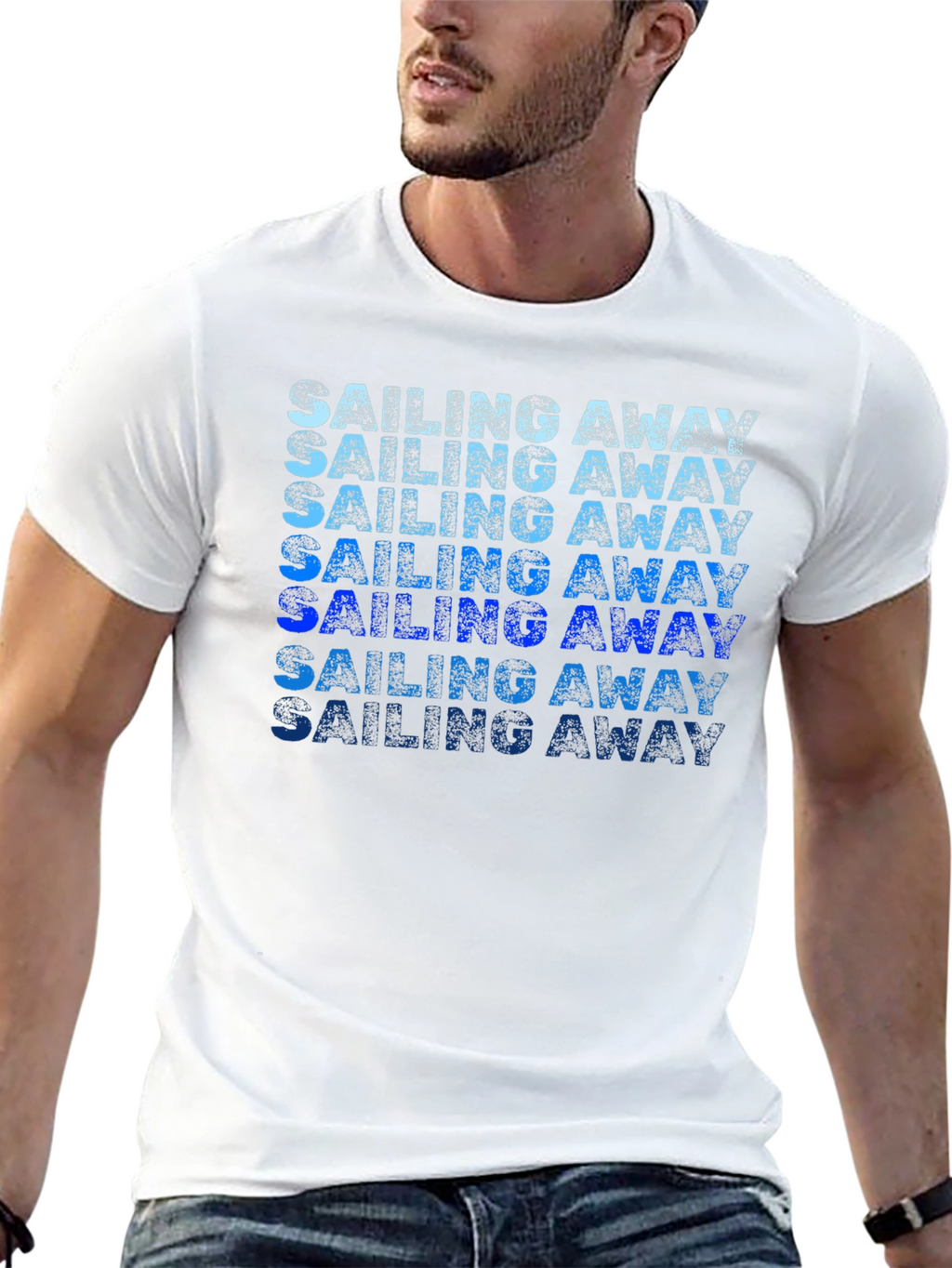 Sailing Away Gradient Graphic Tee - Classic Comfort