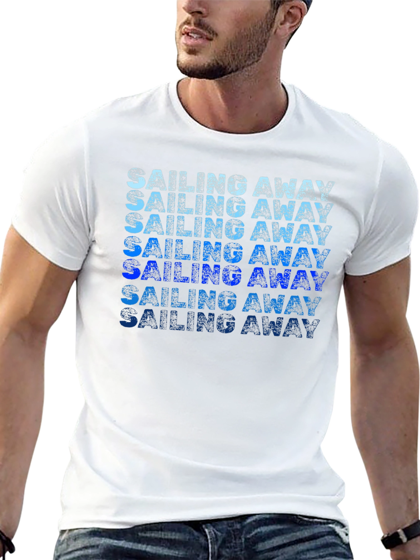 Sailing Away Gradient Graphic Tee - Classic Comfort