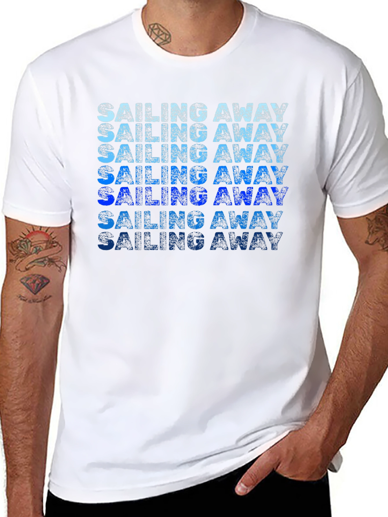Sailing Away Gradient Graphic Tee - Classic Comfort