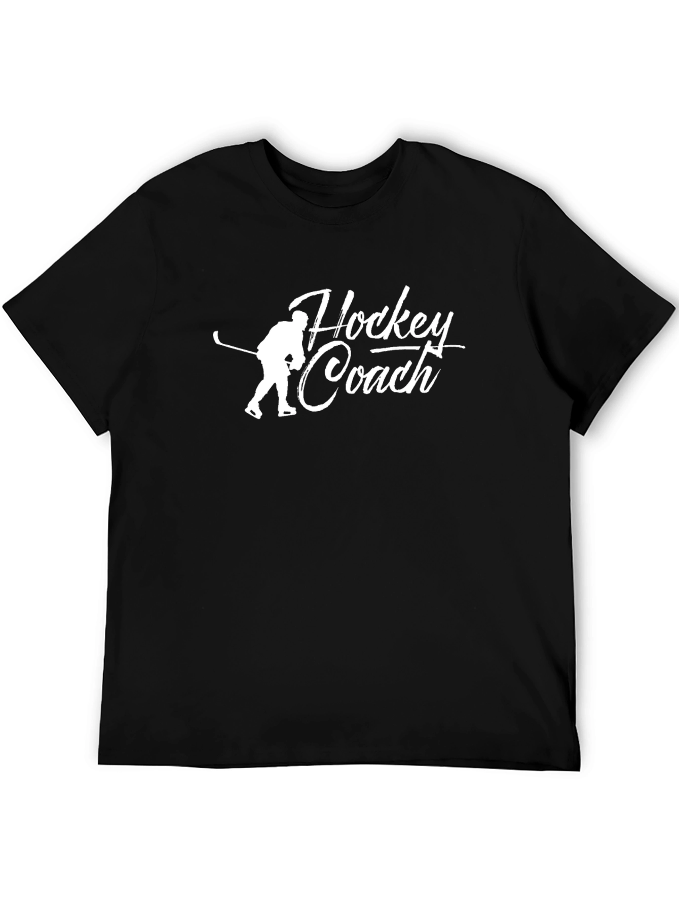 Hockey Coach Graphic Tee - Black Casual T-Shirt