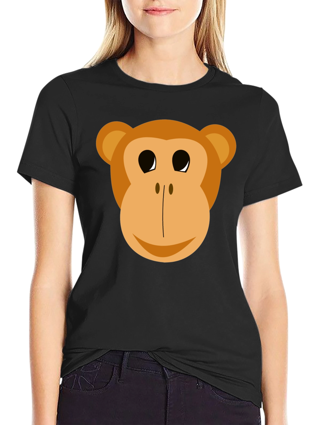 Funny Monkey Face Graphic T-Shirt