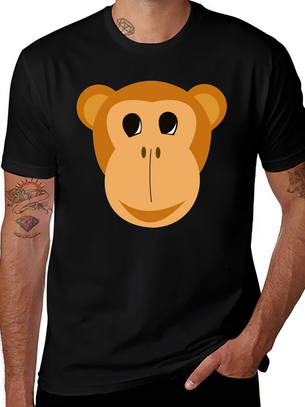 Funny Monkey Face Graphic T-Shirt