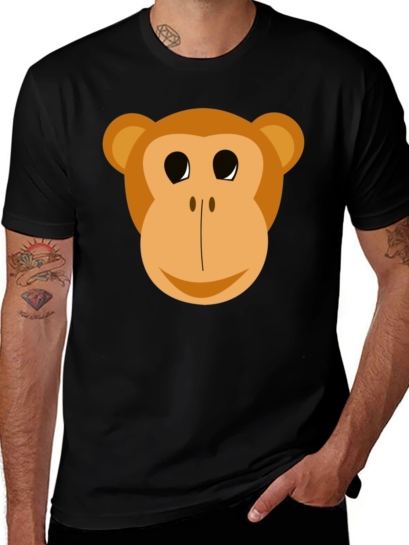Funny Monkey Face Graphic T-Shirt