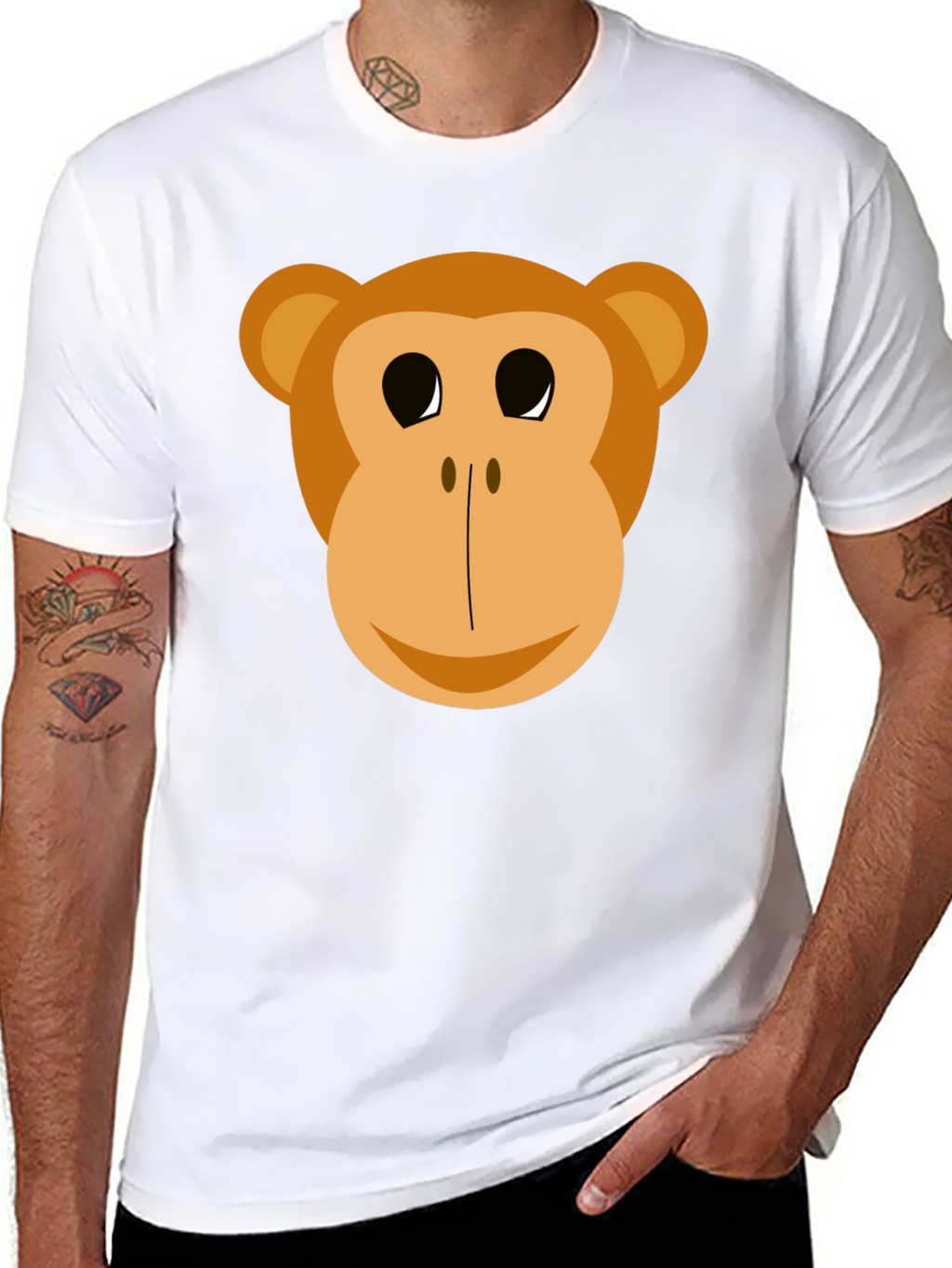 Funny Monkey Face Graphic T-Shirt