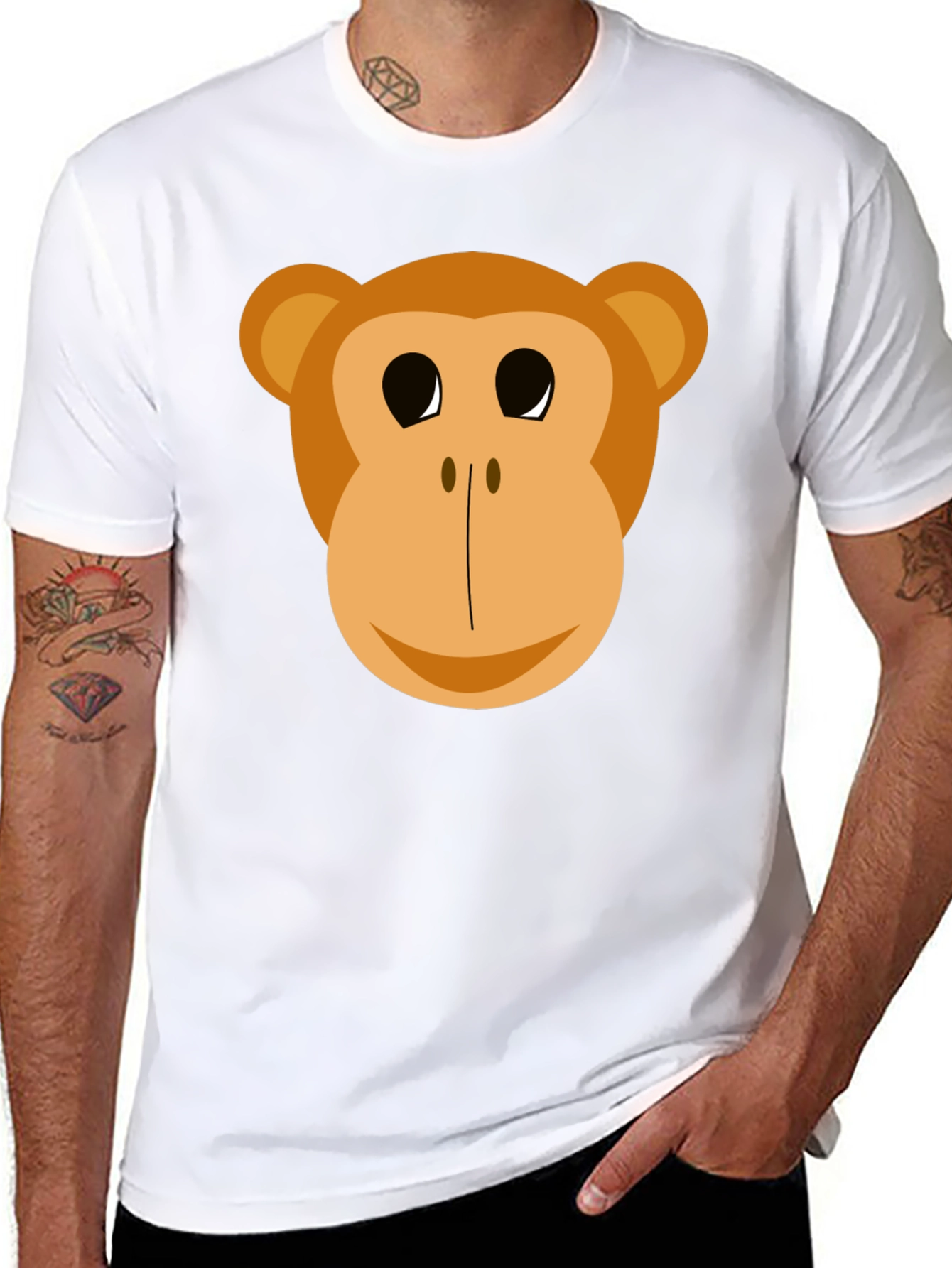 Funny Monkey Face Graphic T-Shirt