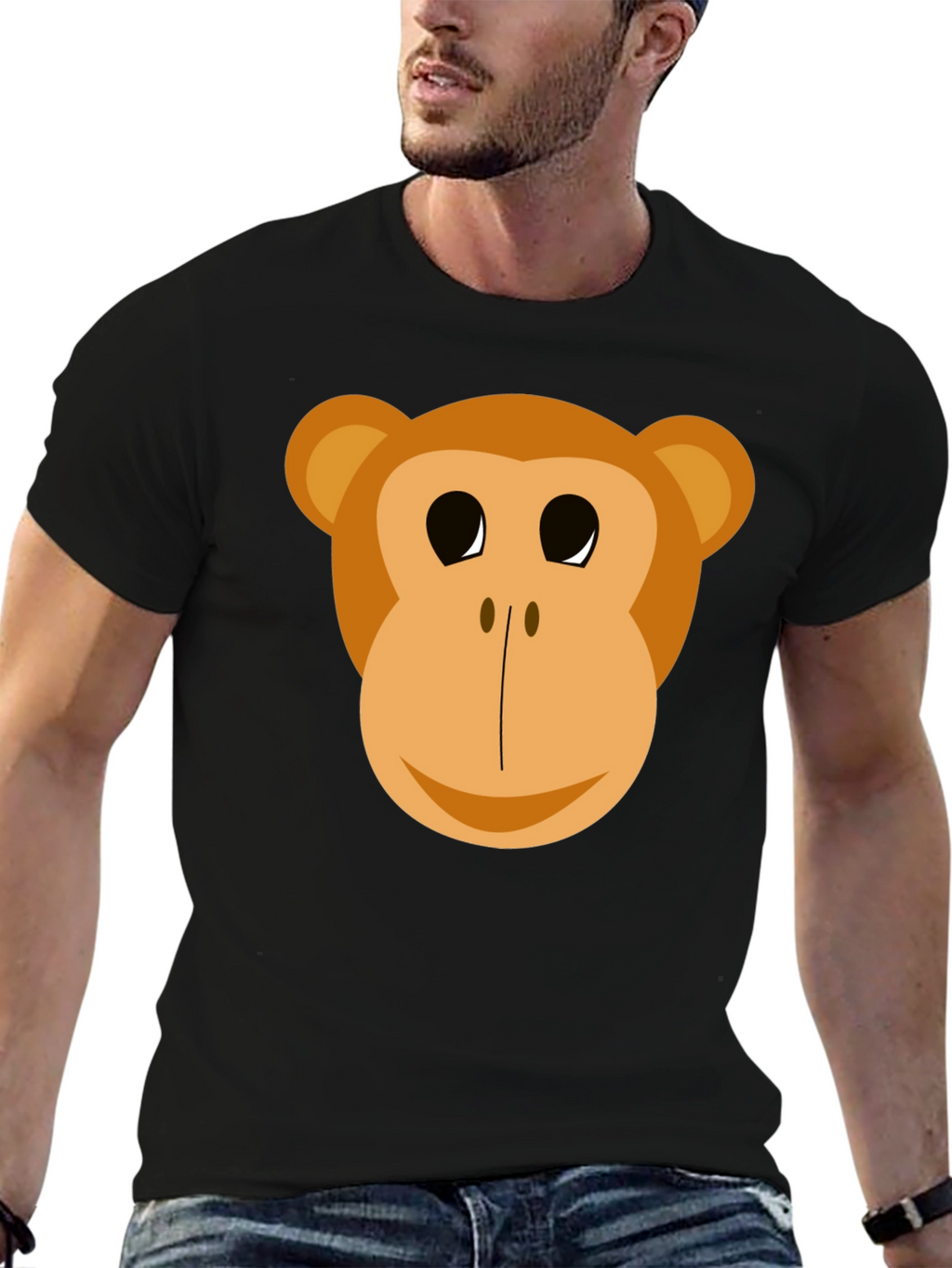 Funny Monkey Face Graphic T-Shirt