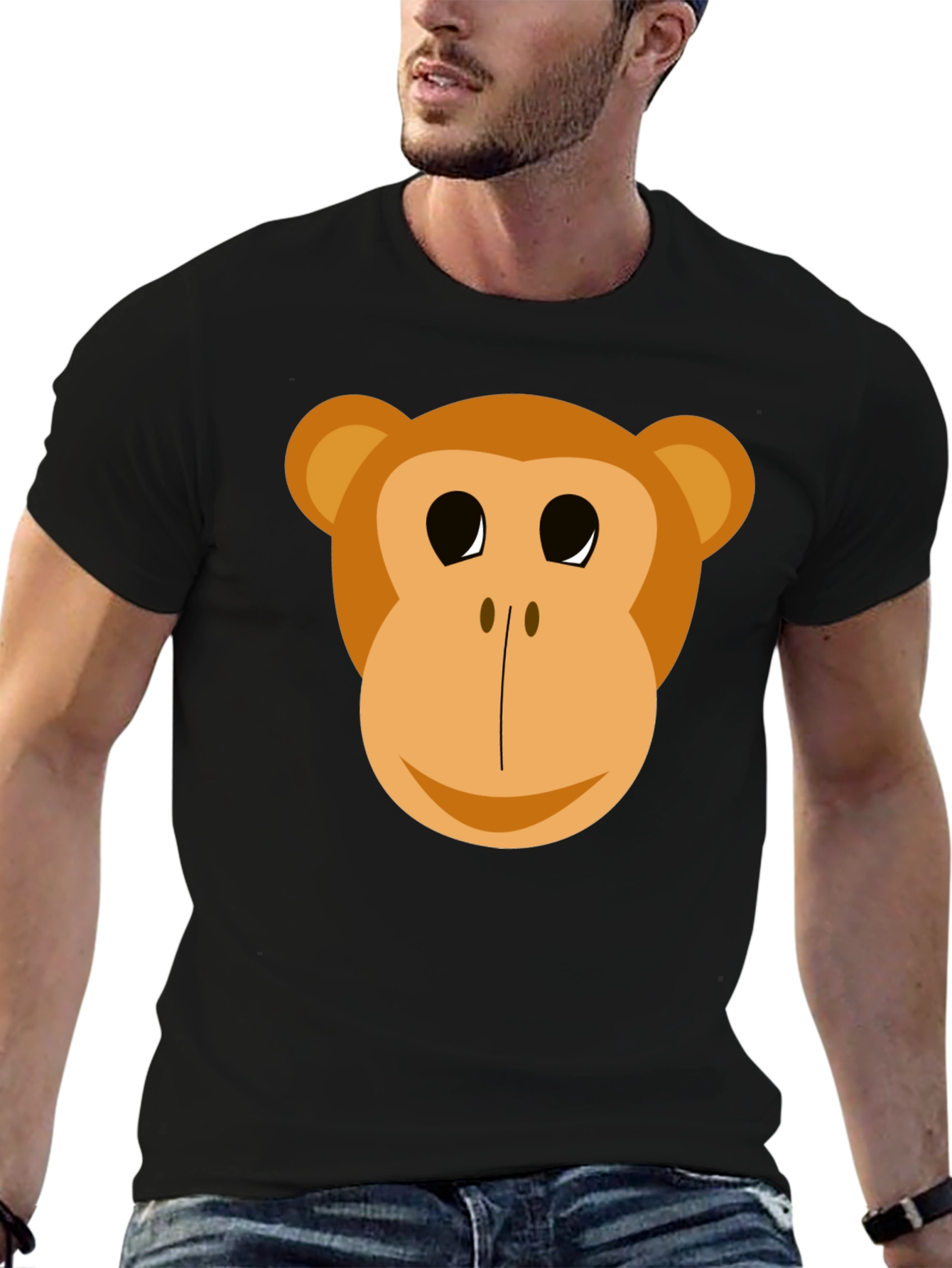 Funny Monkey Face Graphic T-Shirt