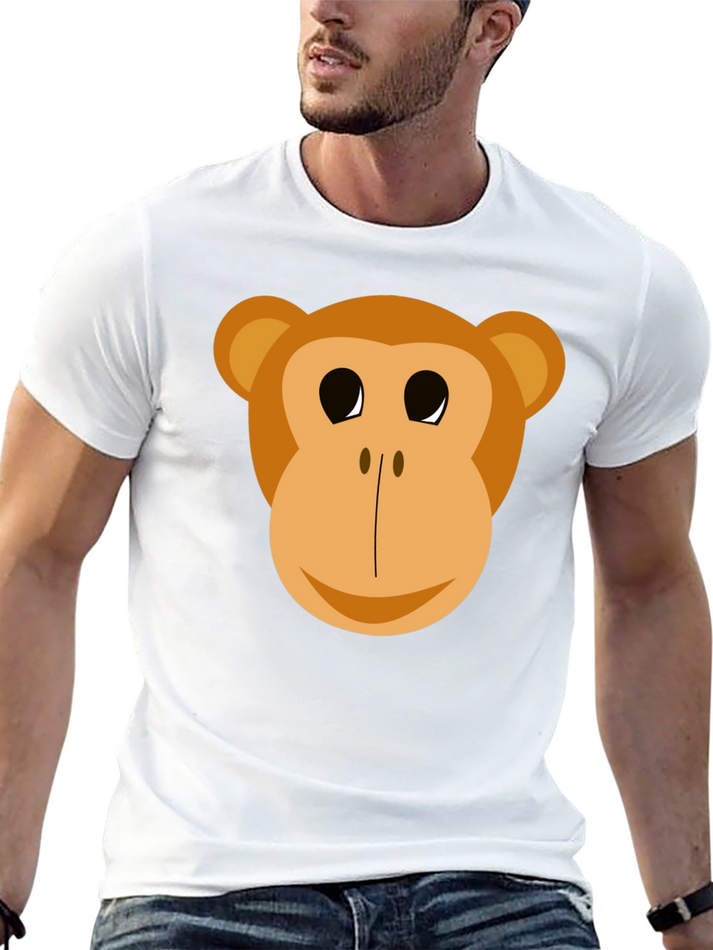 Funny Monkey Face Graphic T-Shirt