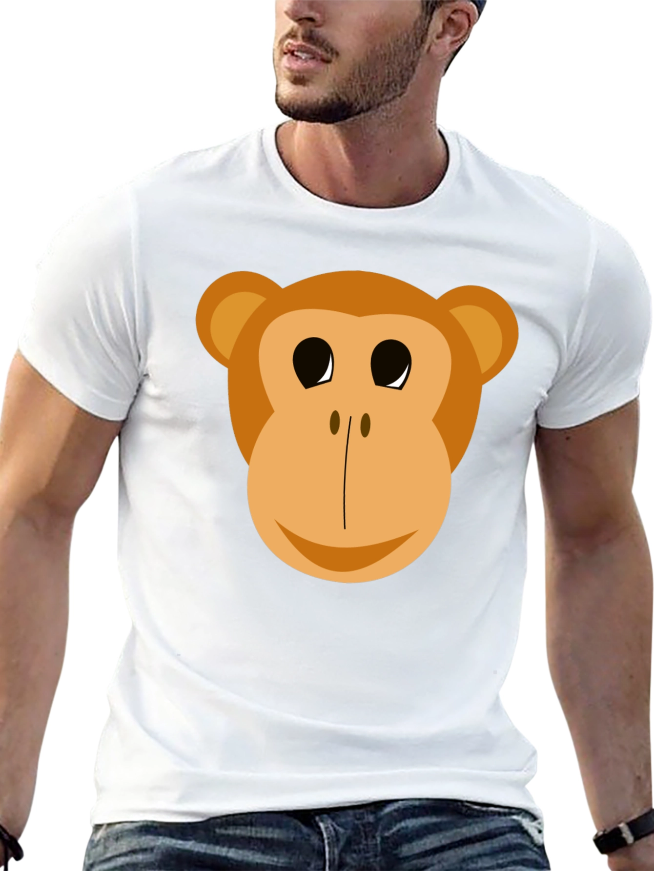 Funny Monkey Face Graphic T-Shirt