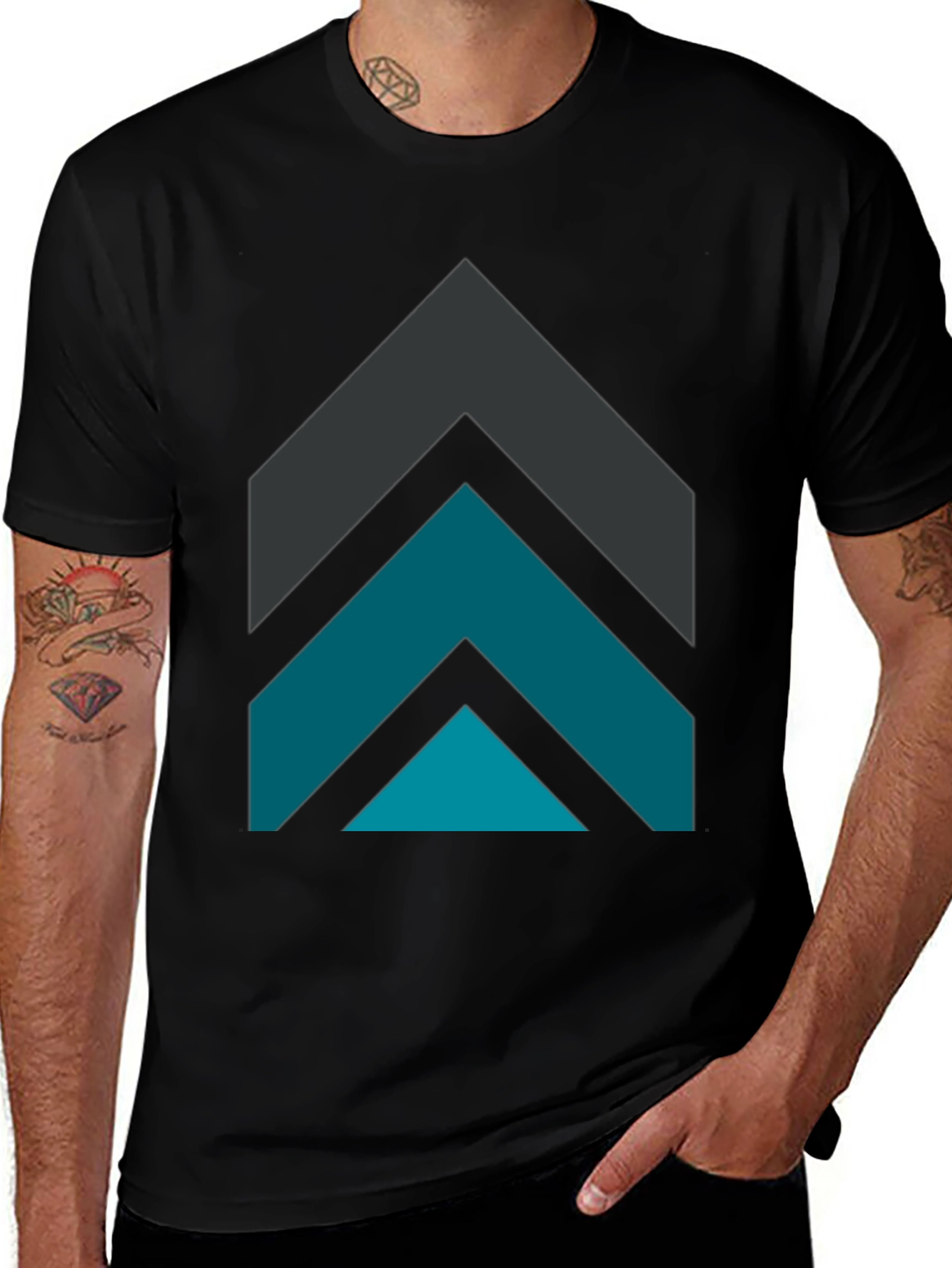 Geometric Arrow Graphic Tee - Modern Design