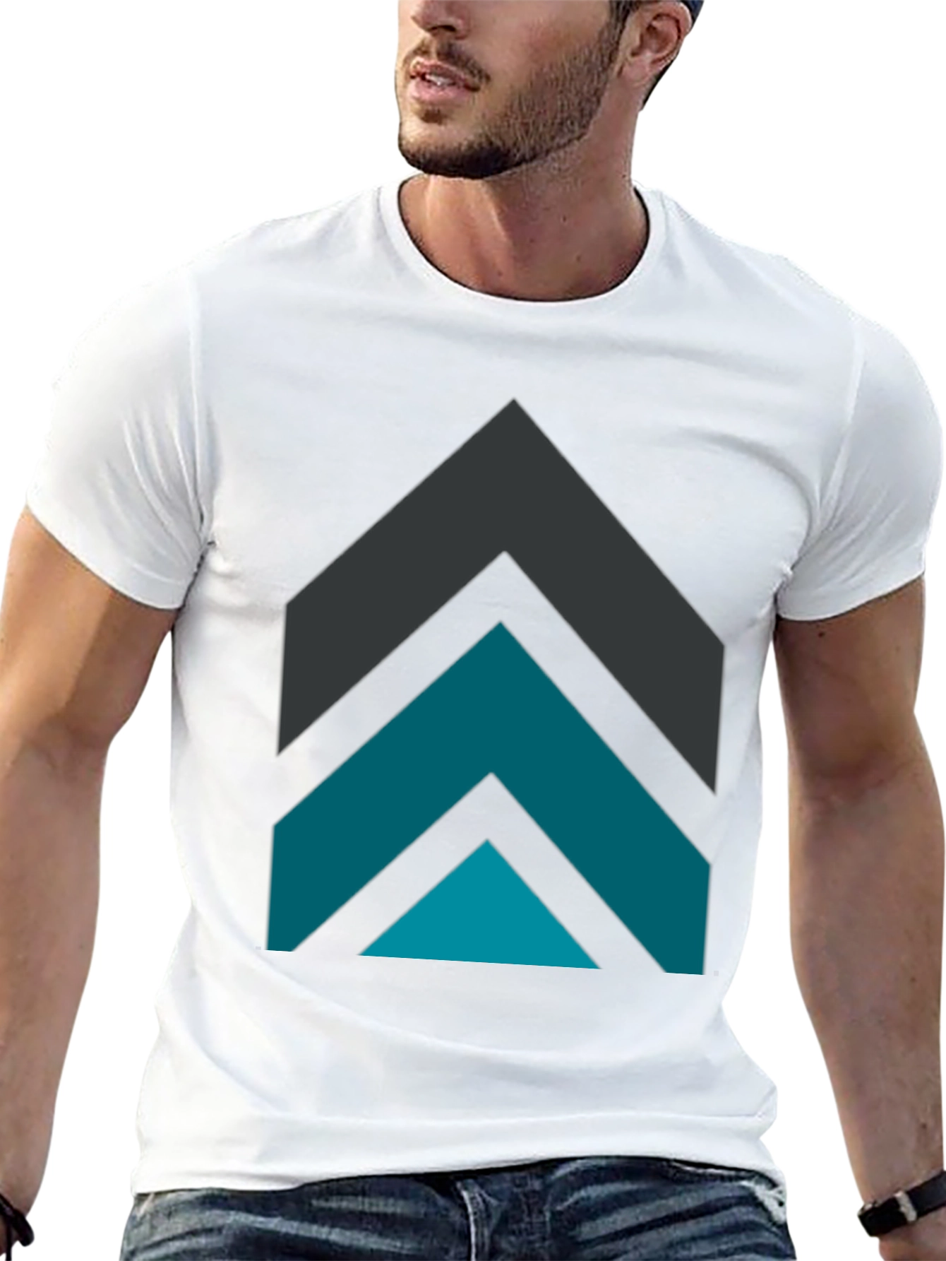 Geometric Arrow Graphic Tee - Modern Design