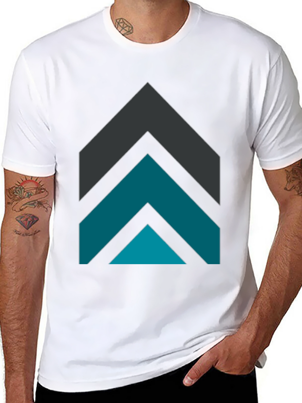 Geometric Arrow Graphic Tee - Modern Design
