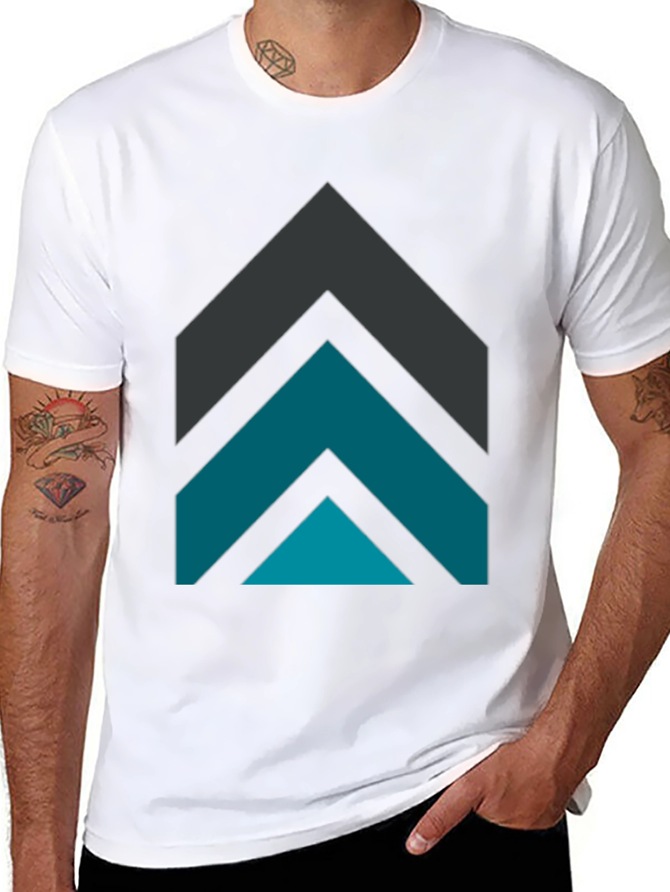 Geometric Arrow Graphic Tee - Modern Design
