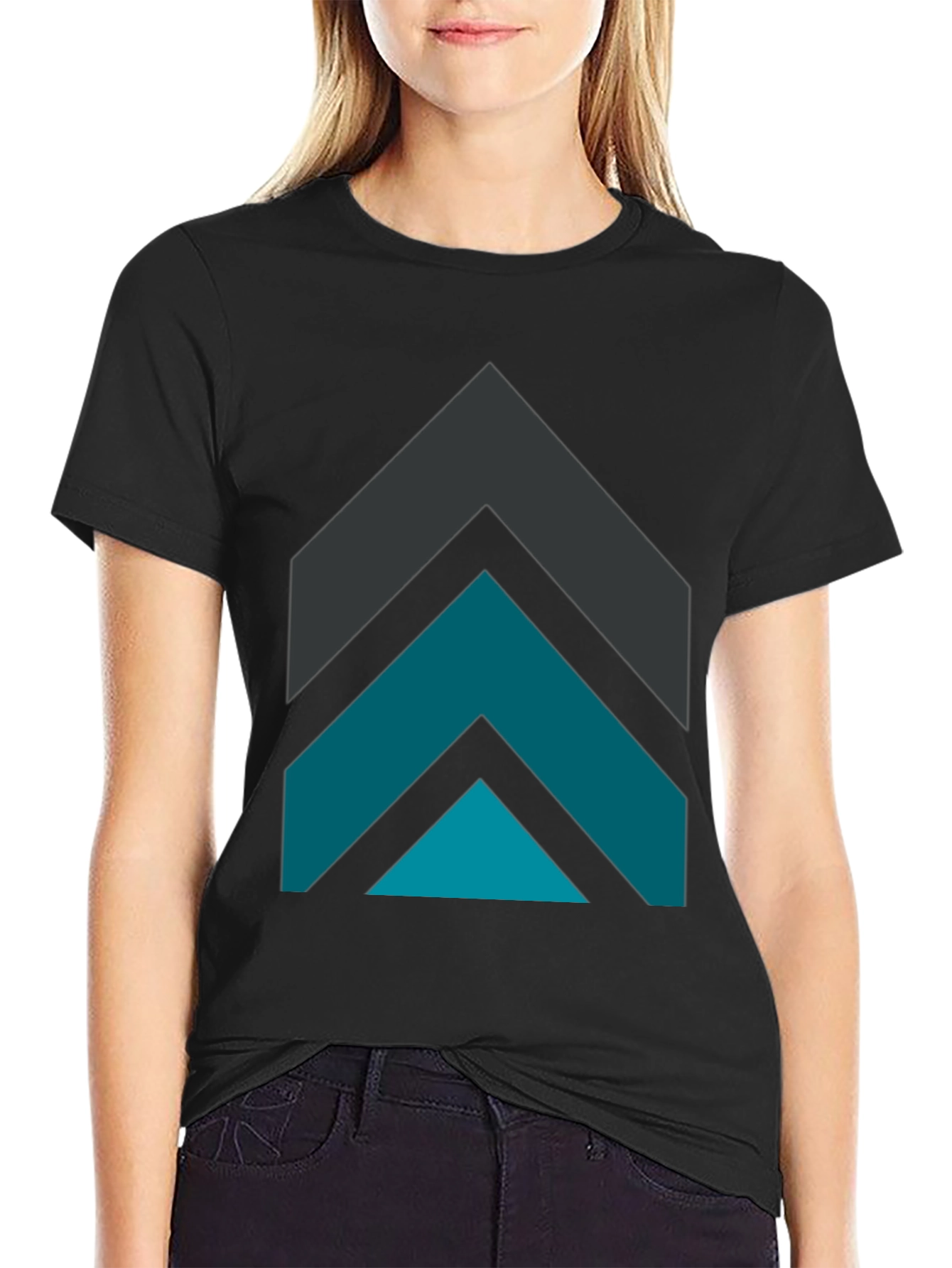 Geometric Arrow Graphic Tee - Modern Design