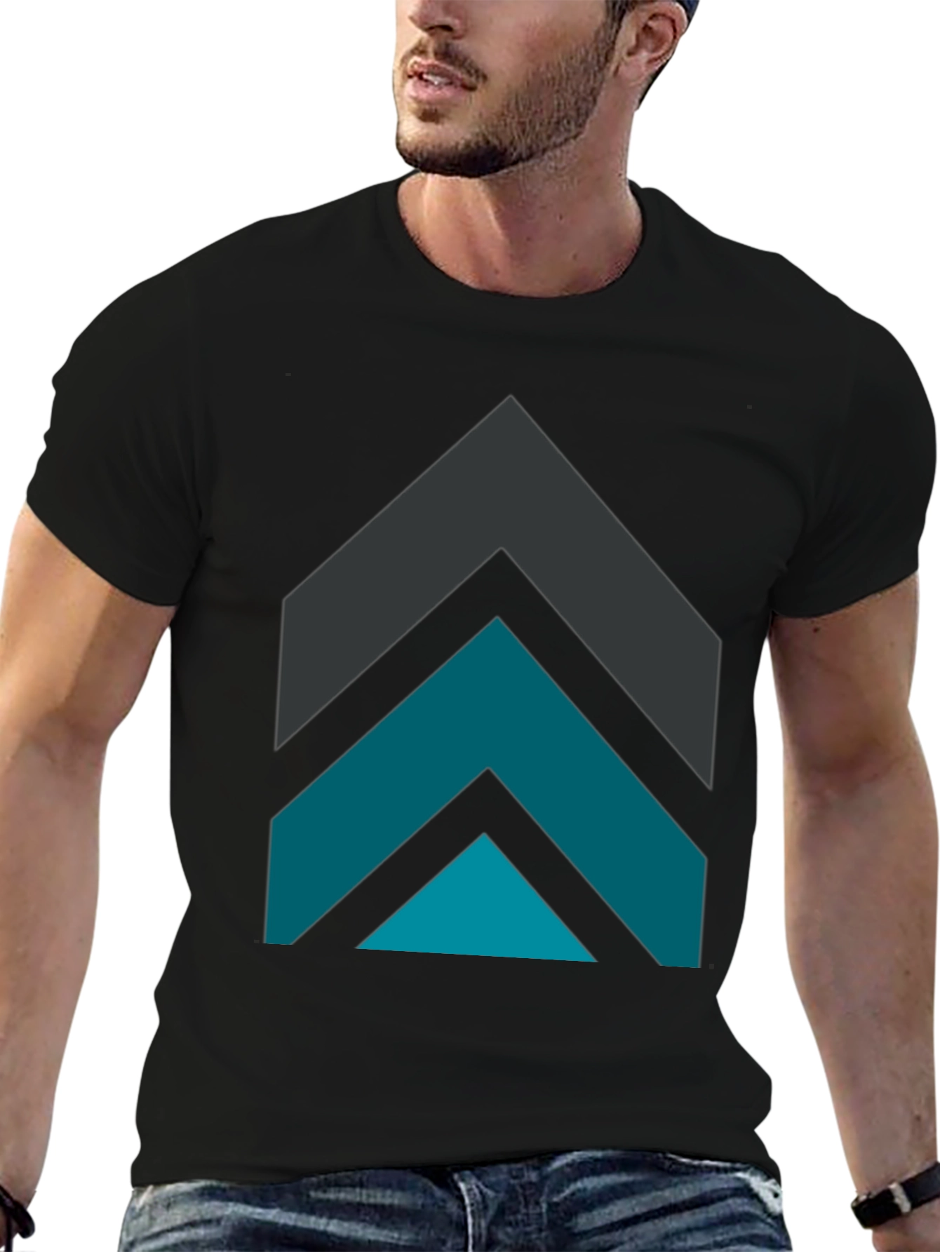 Geometric Arrow Graphic Tee - Modern Design