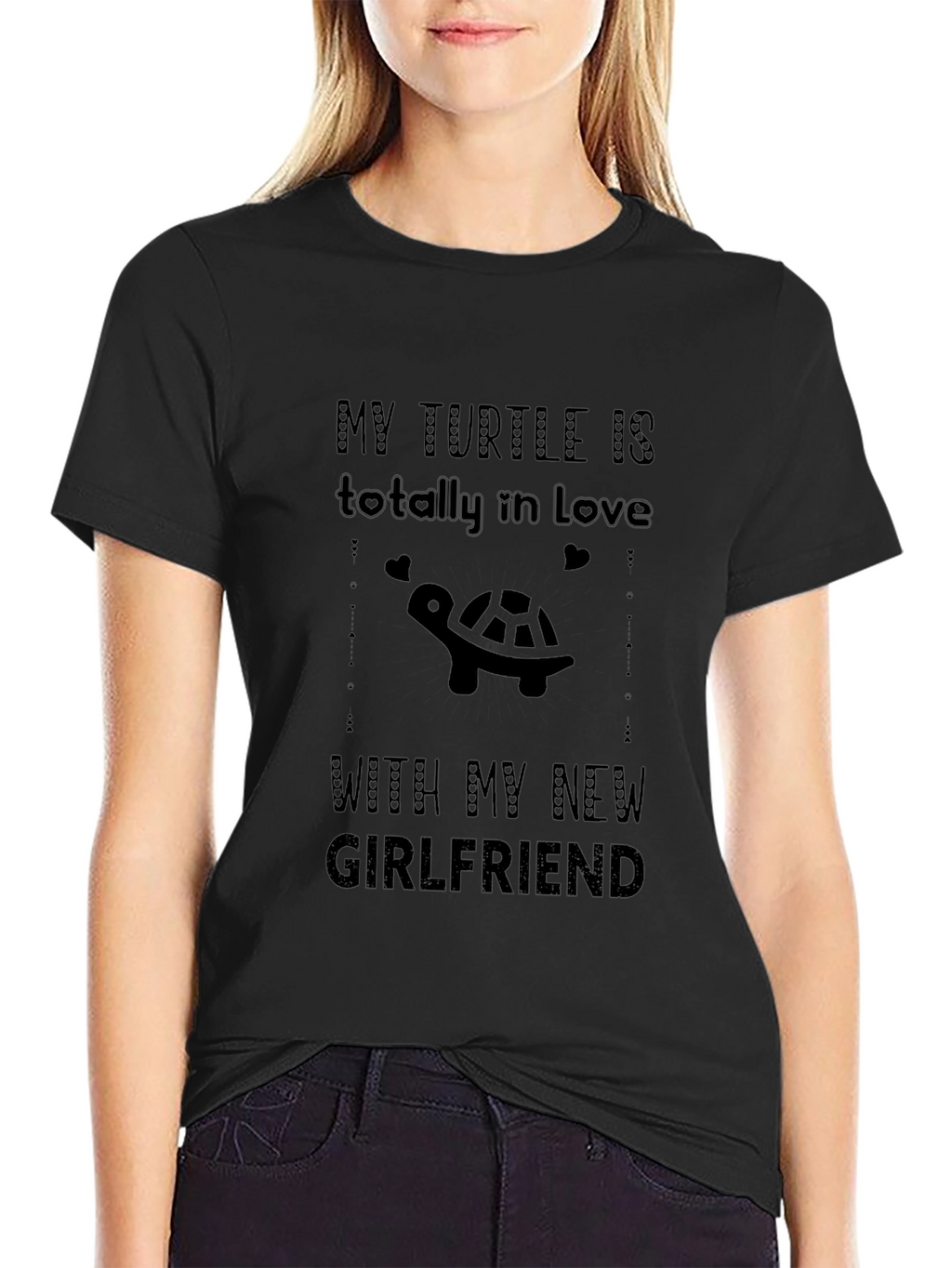My Turtle Loves My New Girlfriend Black T-Shirt