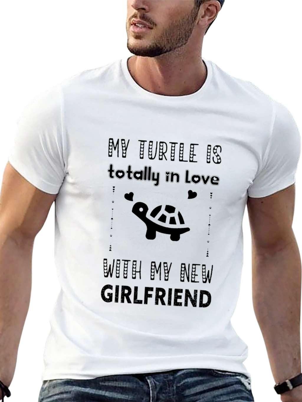 My Turtle Loves My New Girlfriend Black T-Shirt