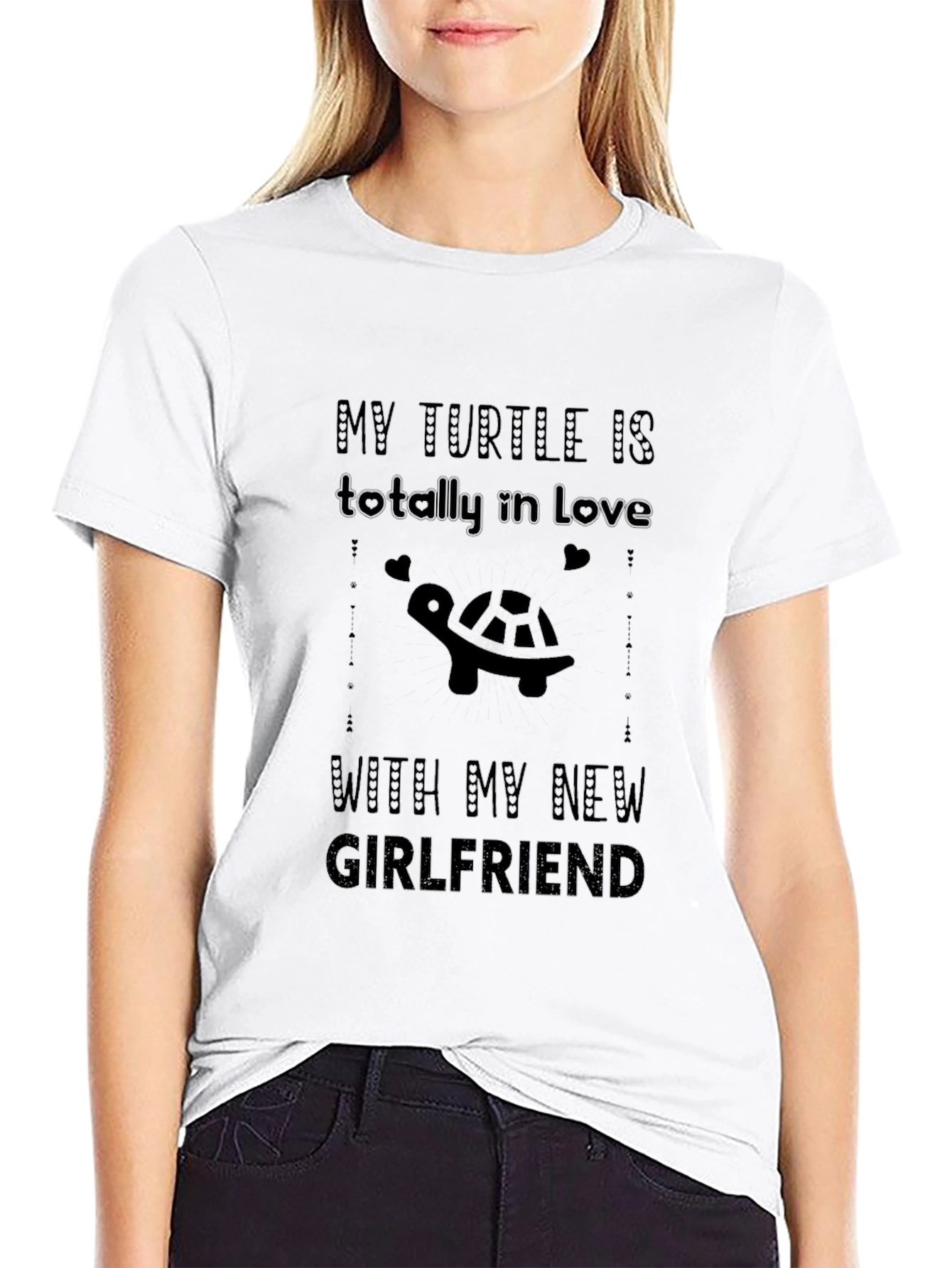 My Turtle Loves My New Girlfriend Black T-Shirt