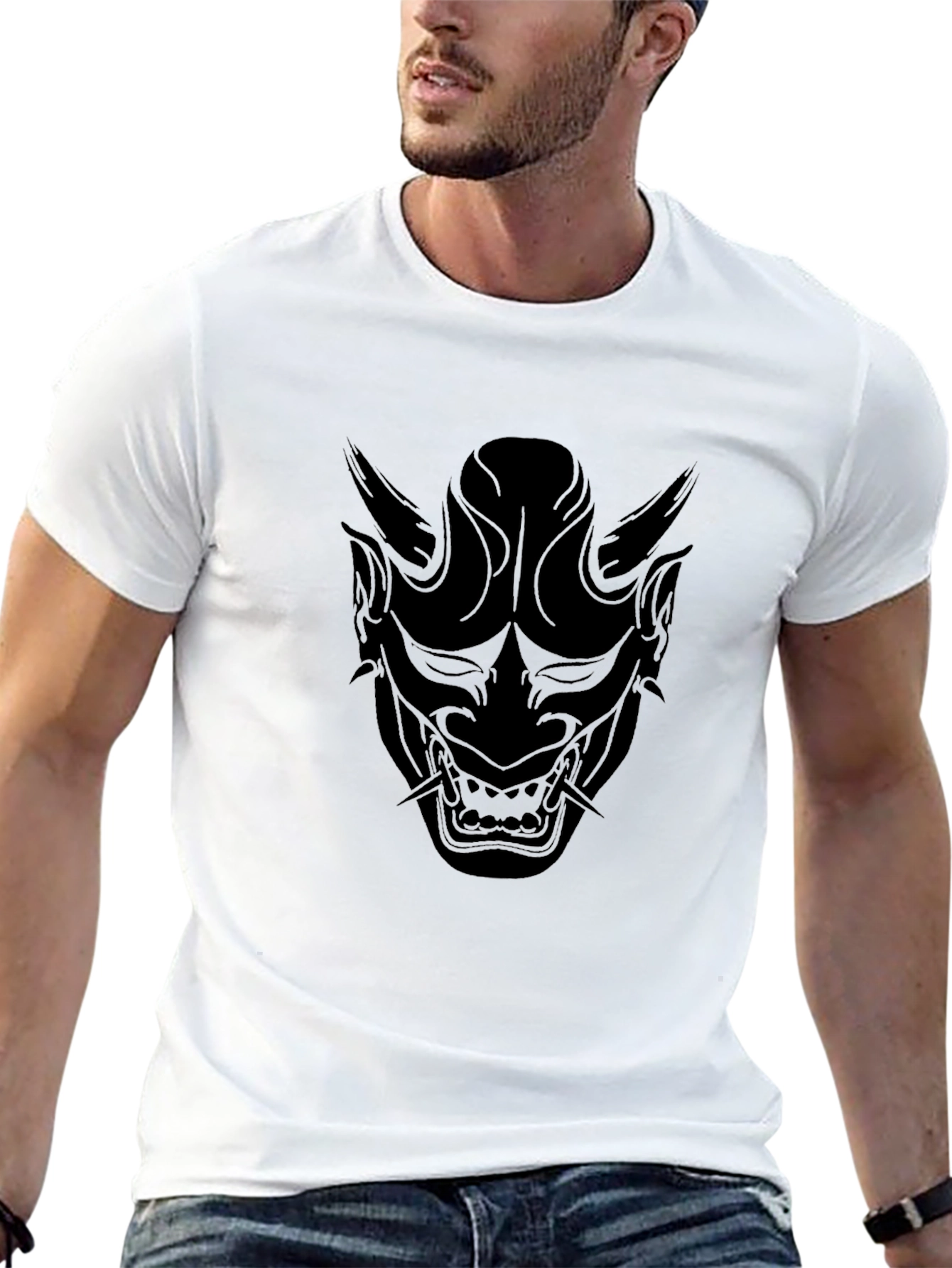 Black Oni Mask Graphic Tee