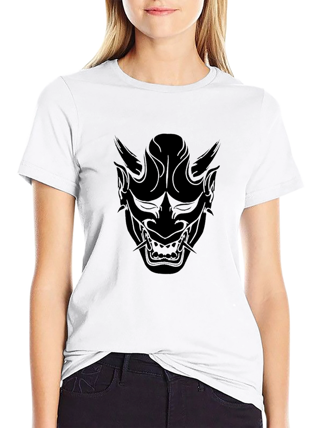 Black Oni Mask Graphic Tee