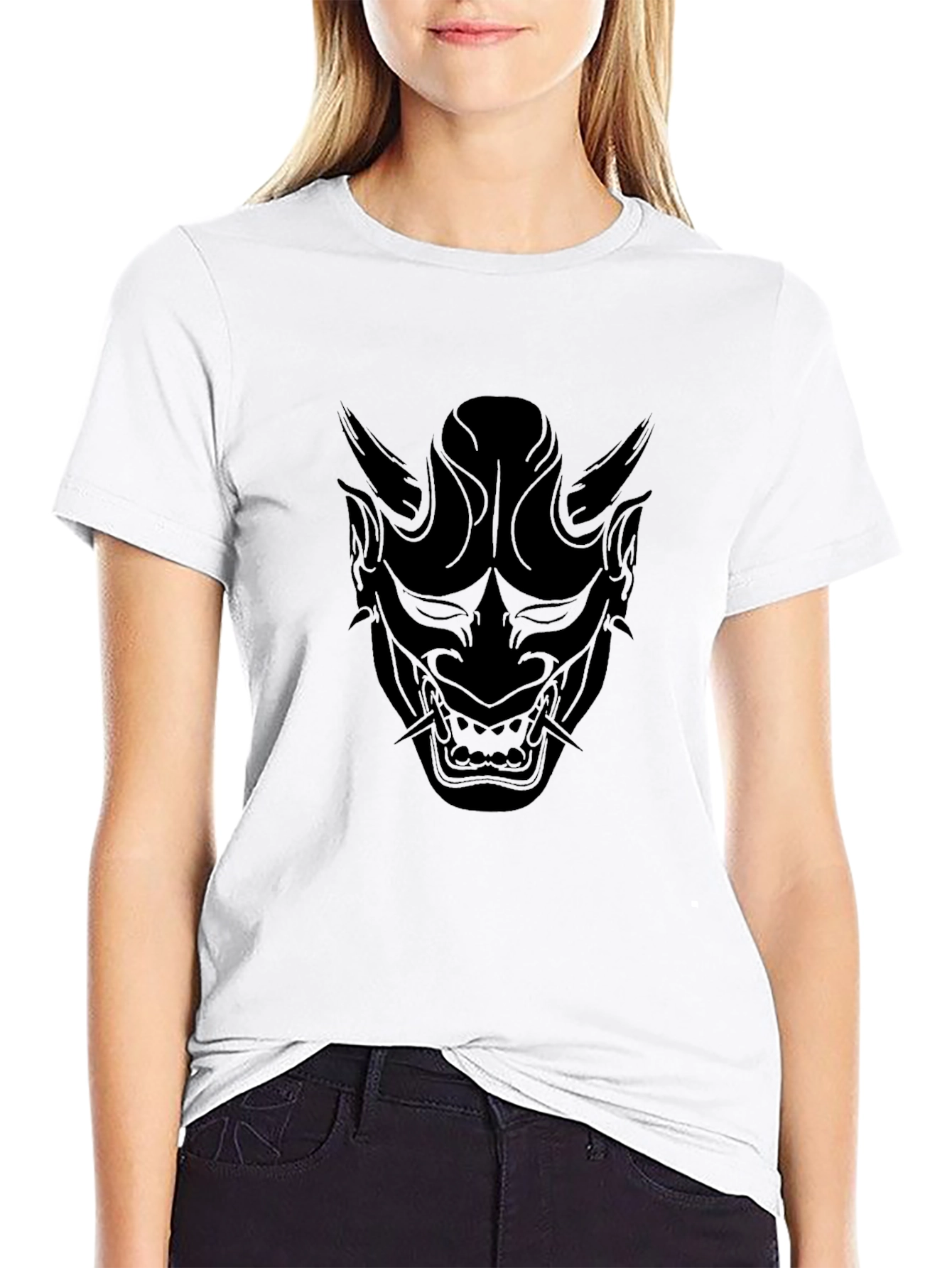 Black Oni Mask Graphic Tee