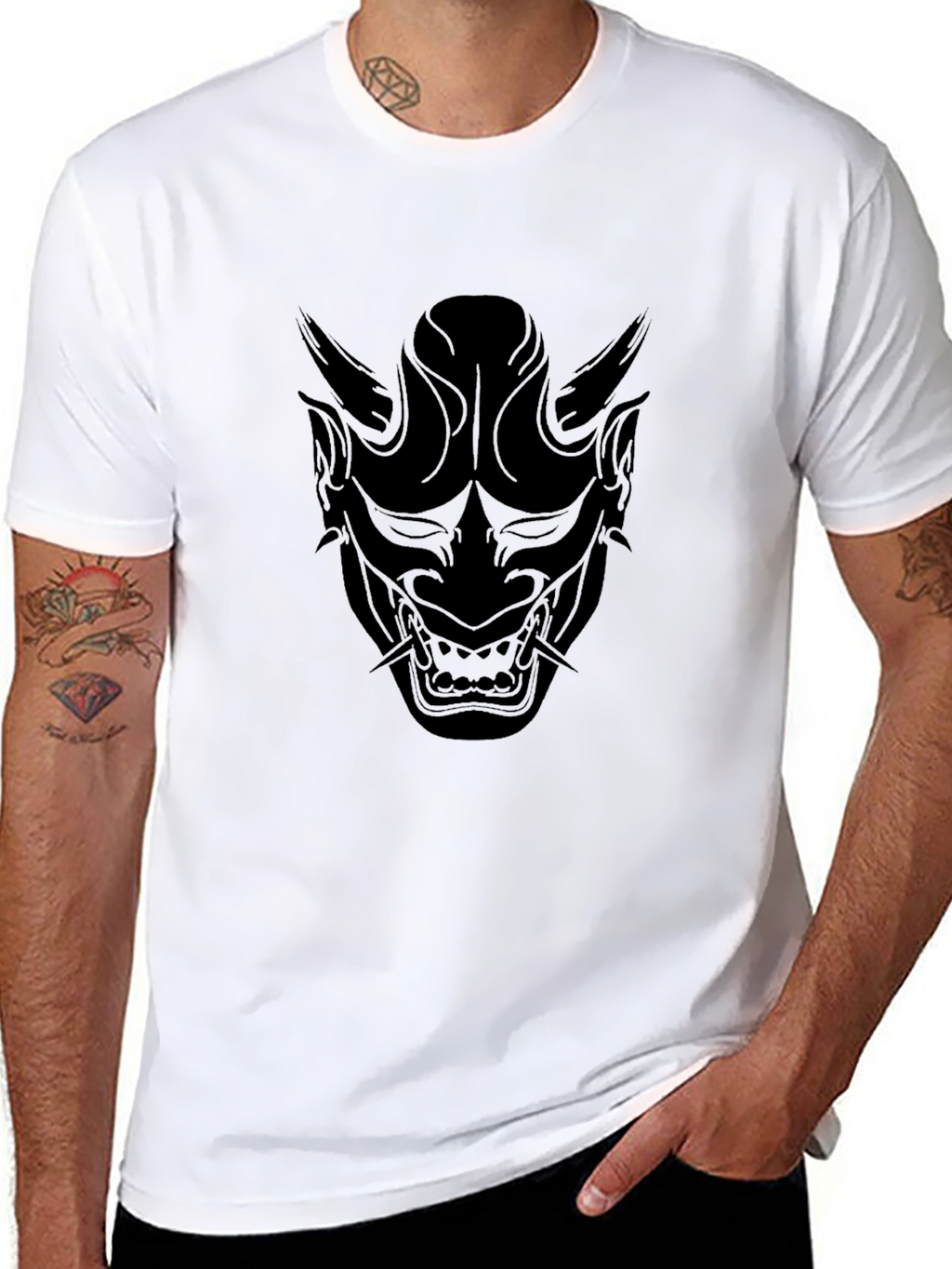 Black Oni Mask Graphic Tee