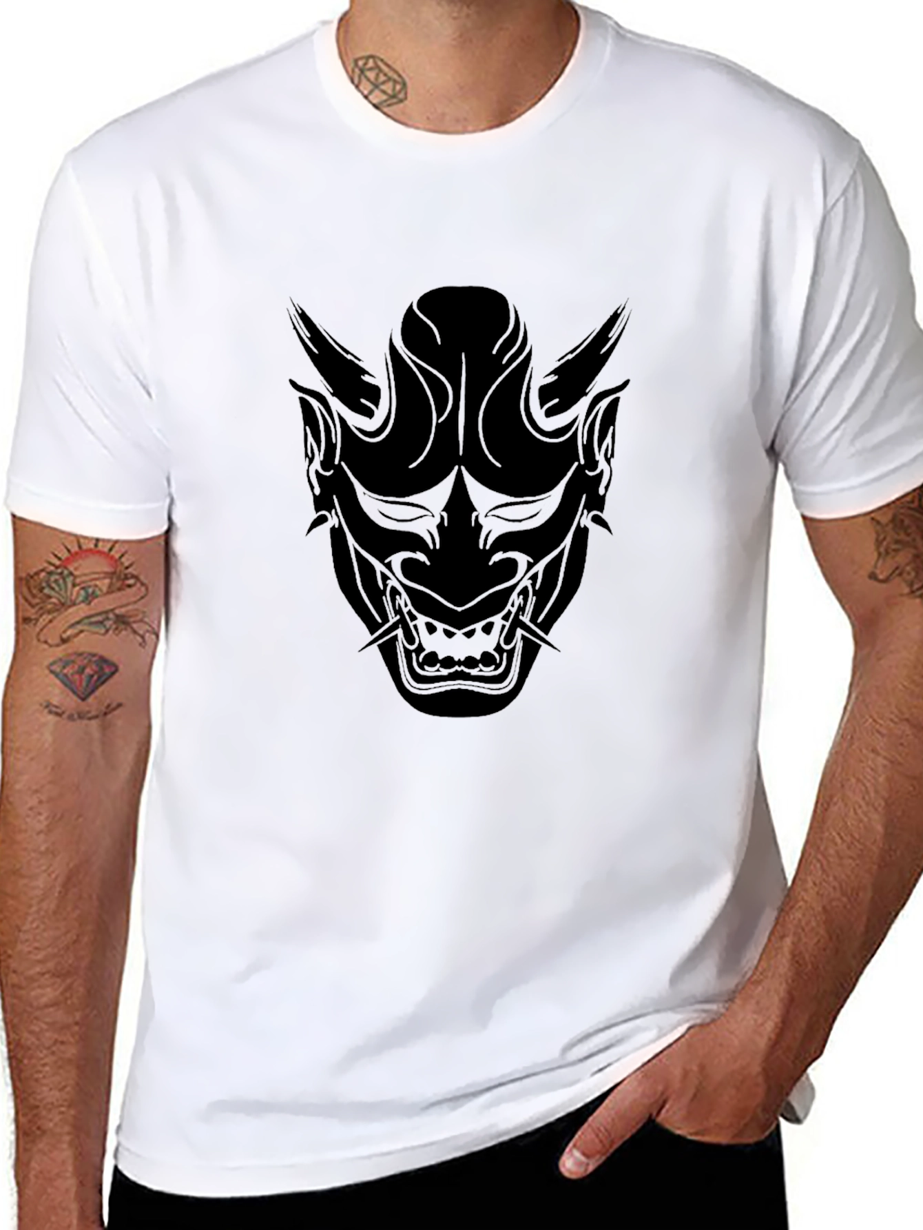 Black Oni Mask Graphic Tee
