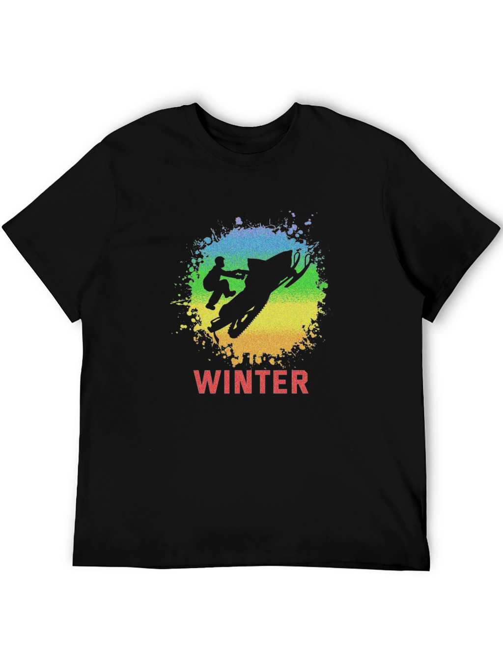 Winter Snowmobile Graphic Tee - Black