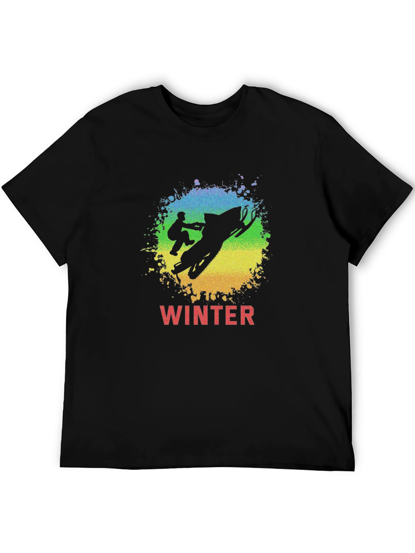 Winter Snowmobile Graphic Tee - Black