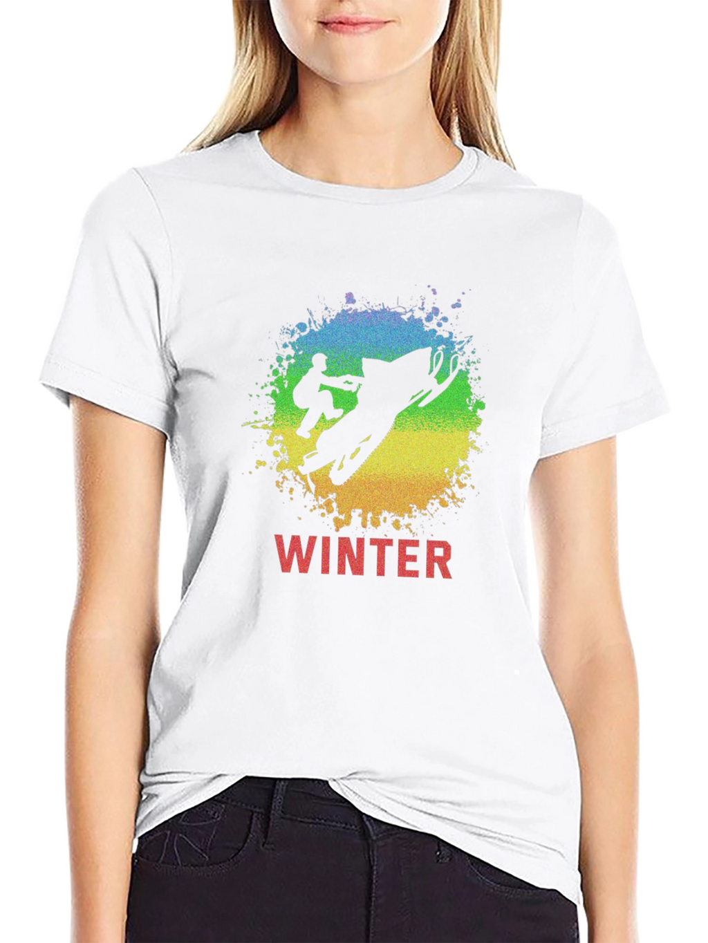 Winter Snowmobile Graphic Tee - Black