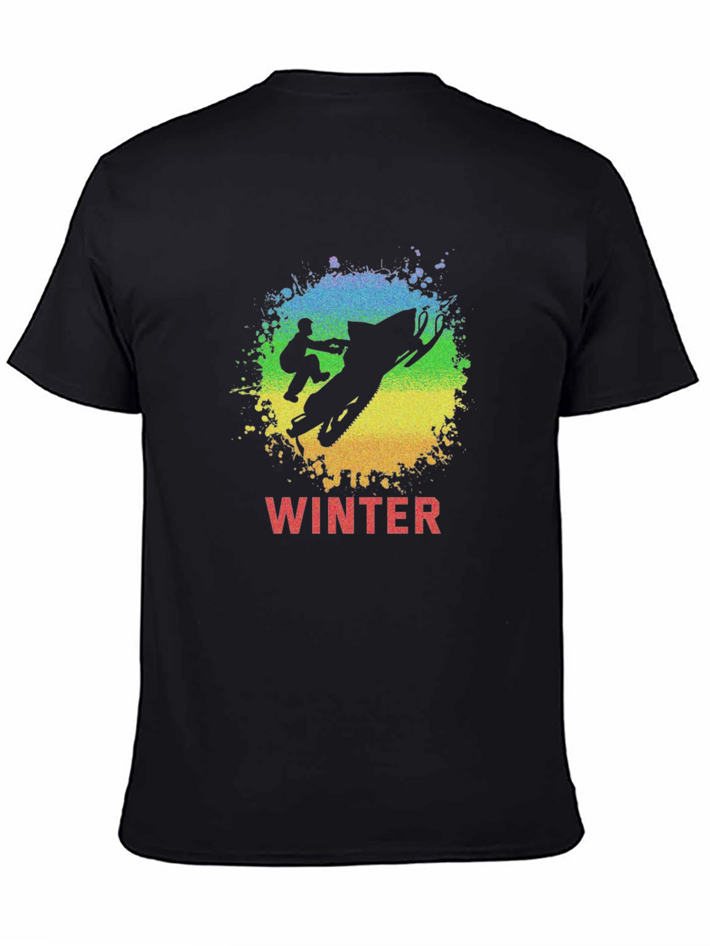 Winter Snowmobile Graphic Tee - Black