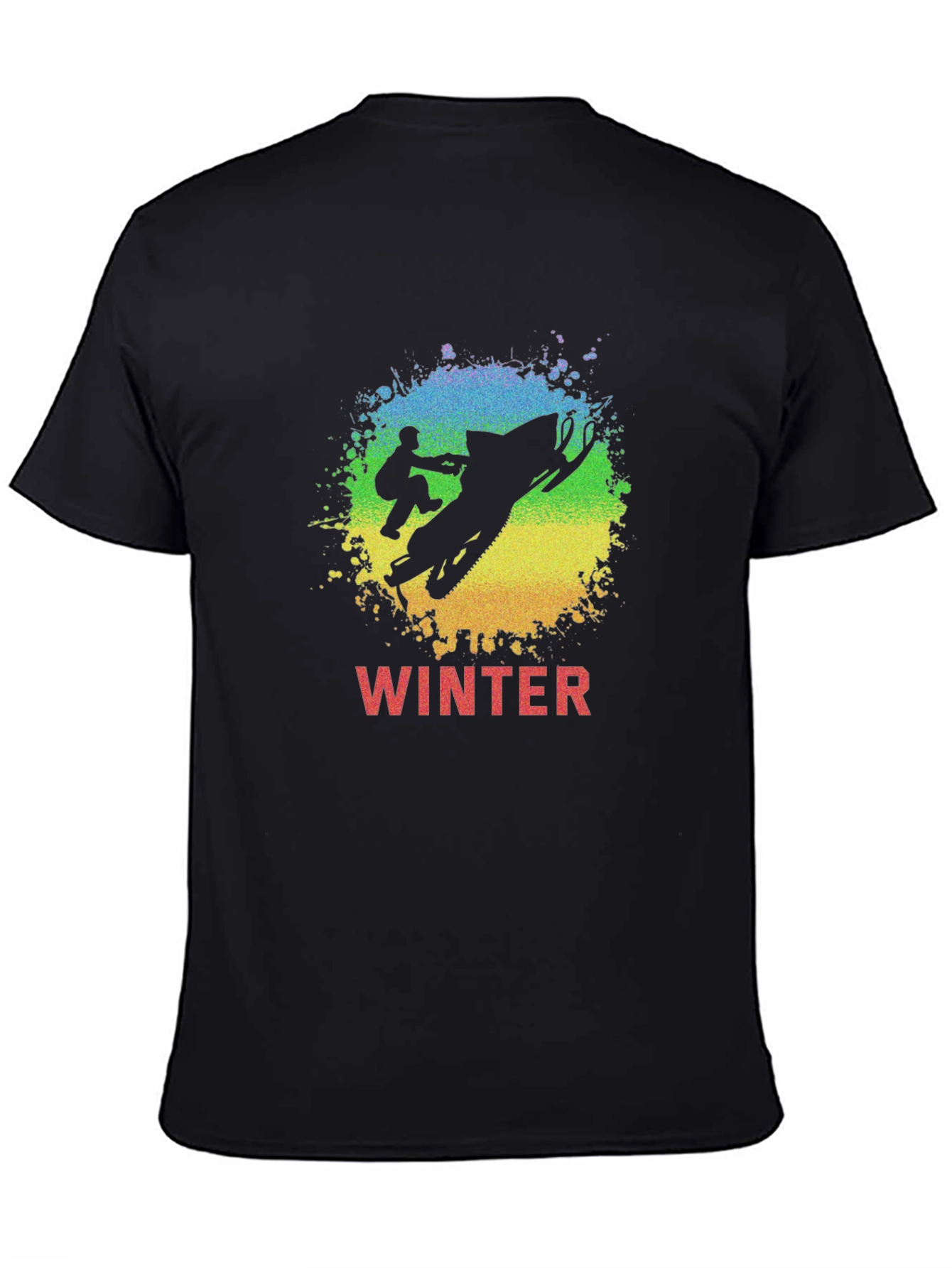 Winter Snowmobile Graphic Tee - Black
