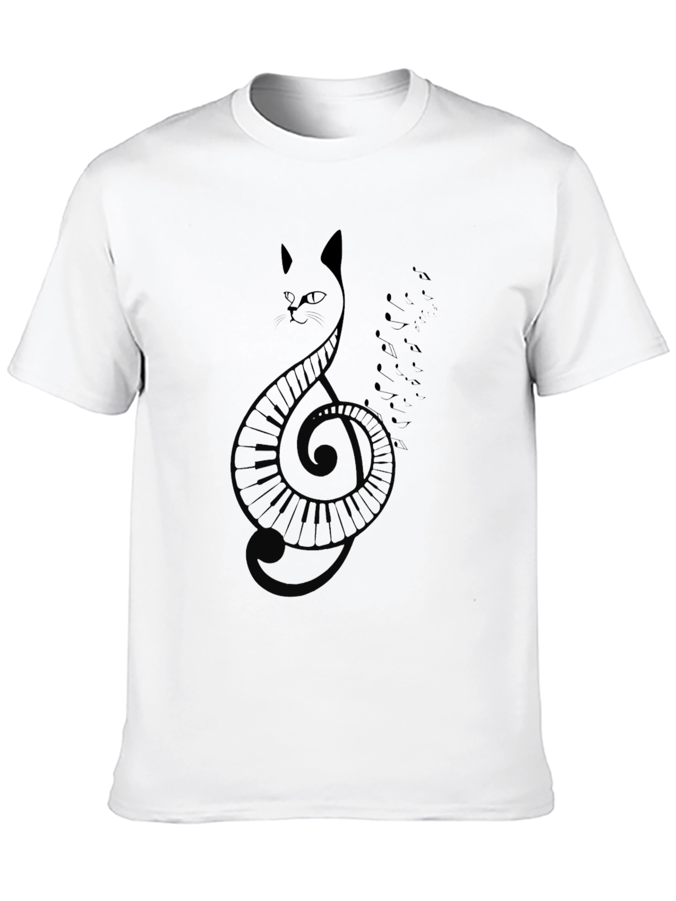 Cat Clef Music T-Shirt - Black