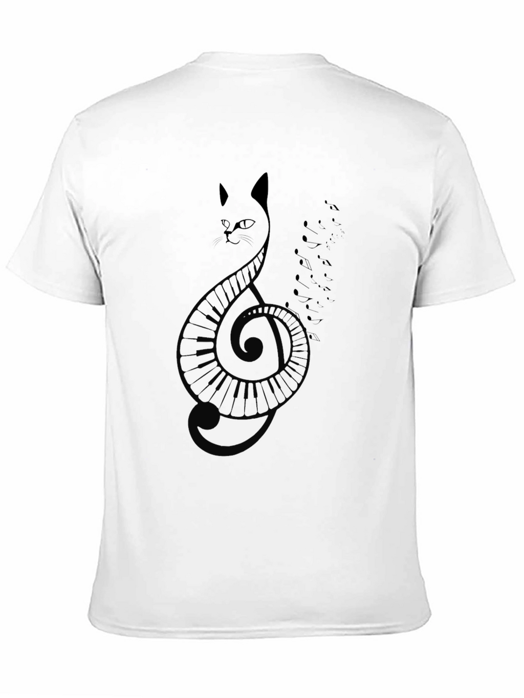 Cat Clef Music T-Shirt - Black