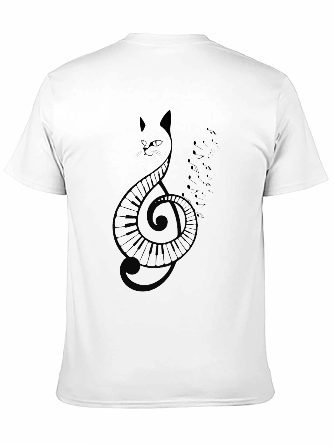 Cat Clef Music T-Shirt - Black