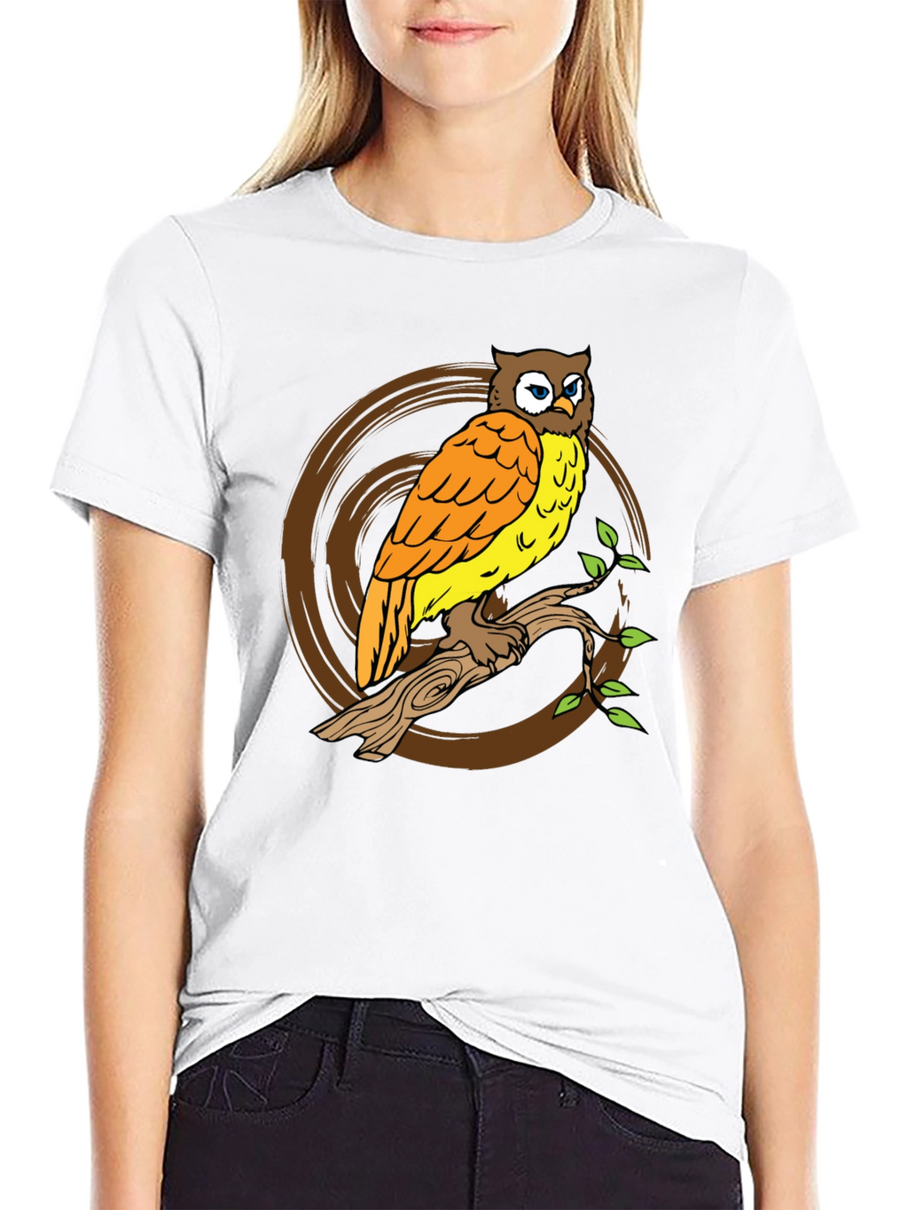 Owl On Branch Graphic Tee
