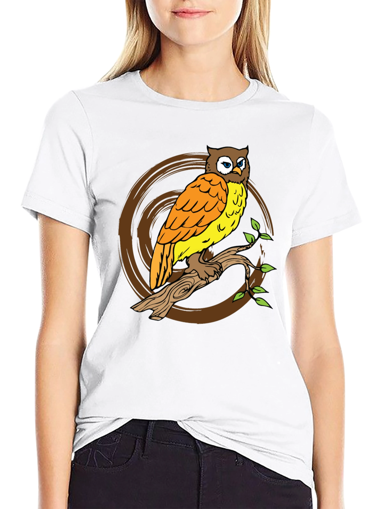 Owl On Branch Graphic Tee