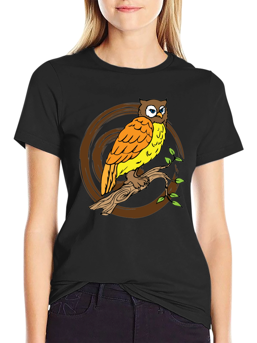 Owl On Branch Graphic Tee