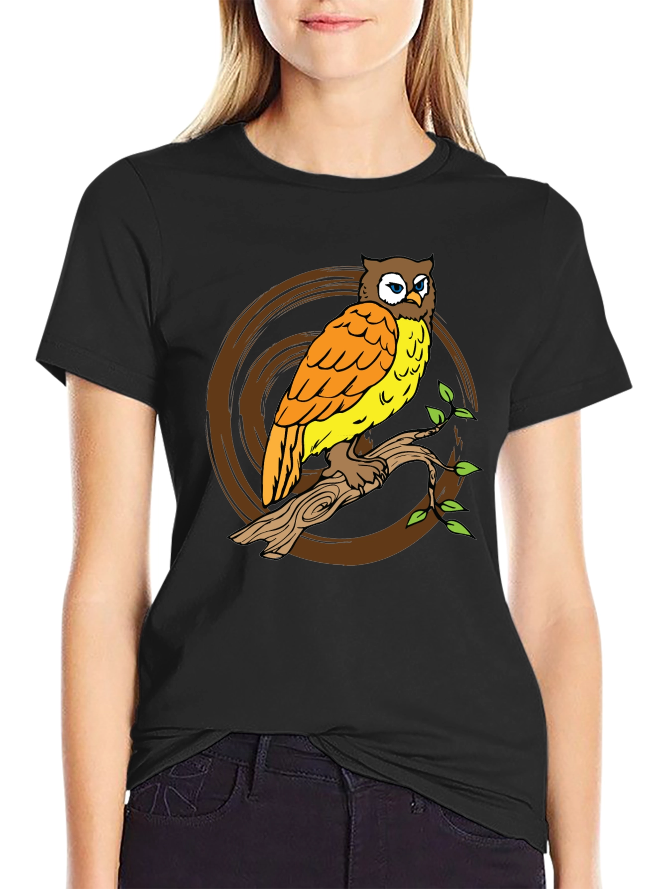 Owl On Branch Graphic Tee